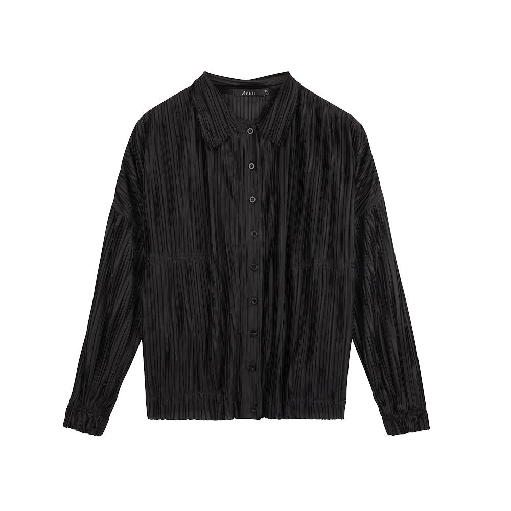 Plisse Blouse | Black [Final Sale]