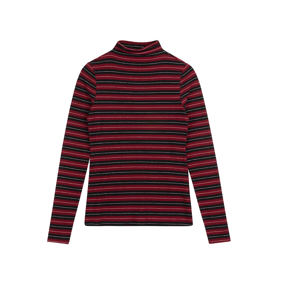 Shimmer Mock Turtleneck | Red