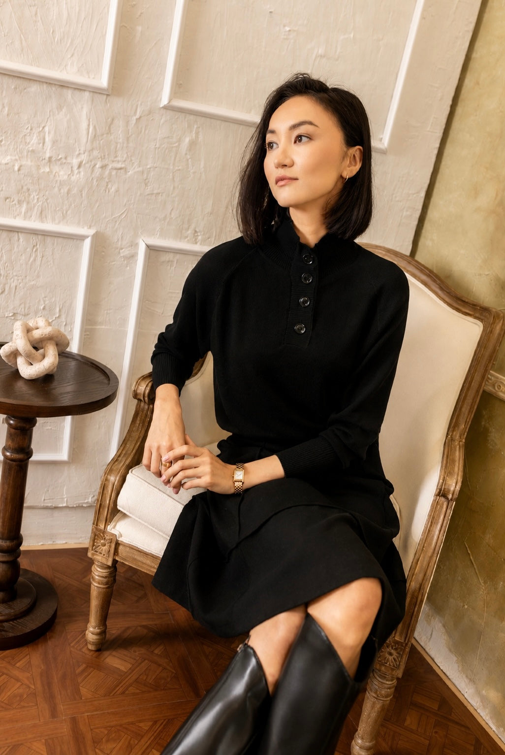 High Neck Sweater | Black