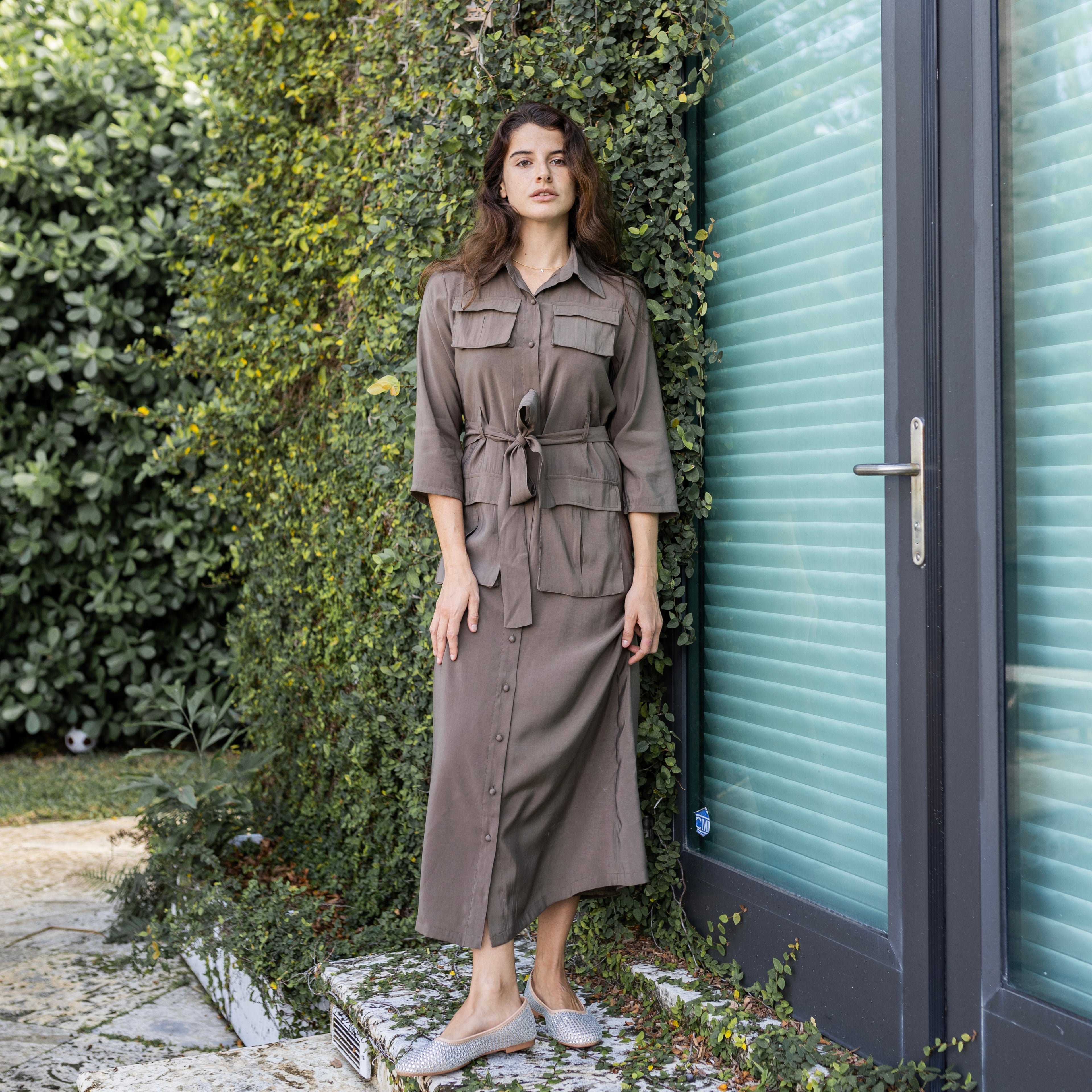 Belted Shirtdress | Brown [Final Sale]