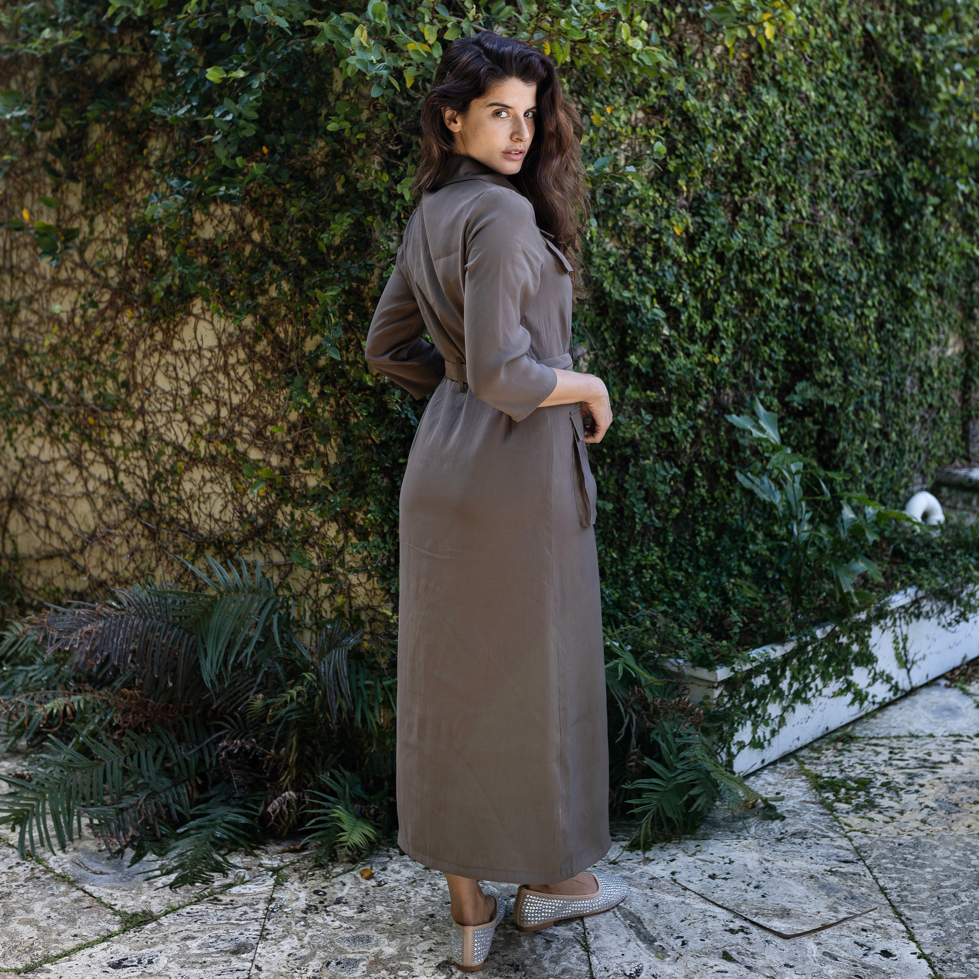 Belted Shirtdress | Brown [Final Sale]
