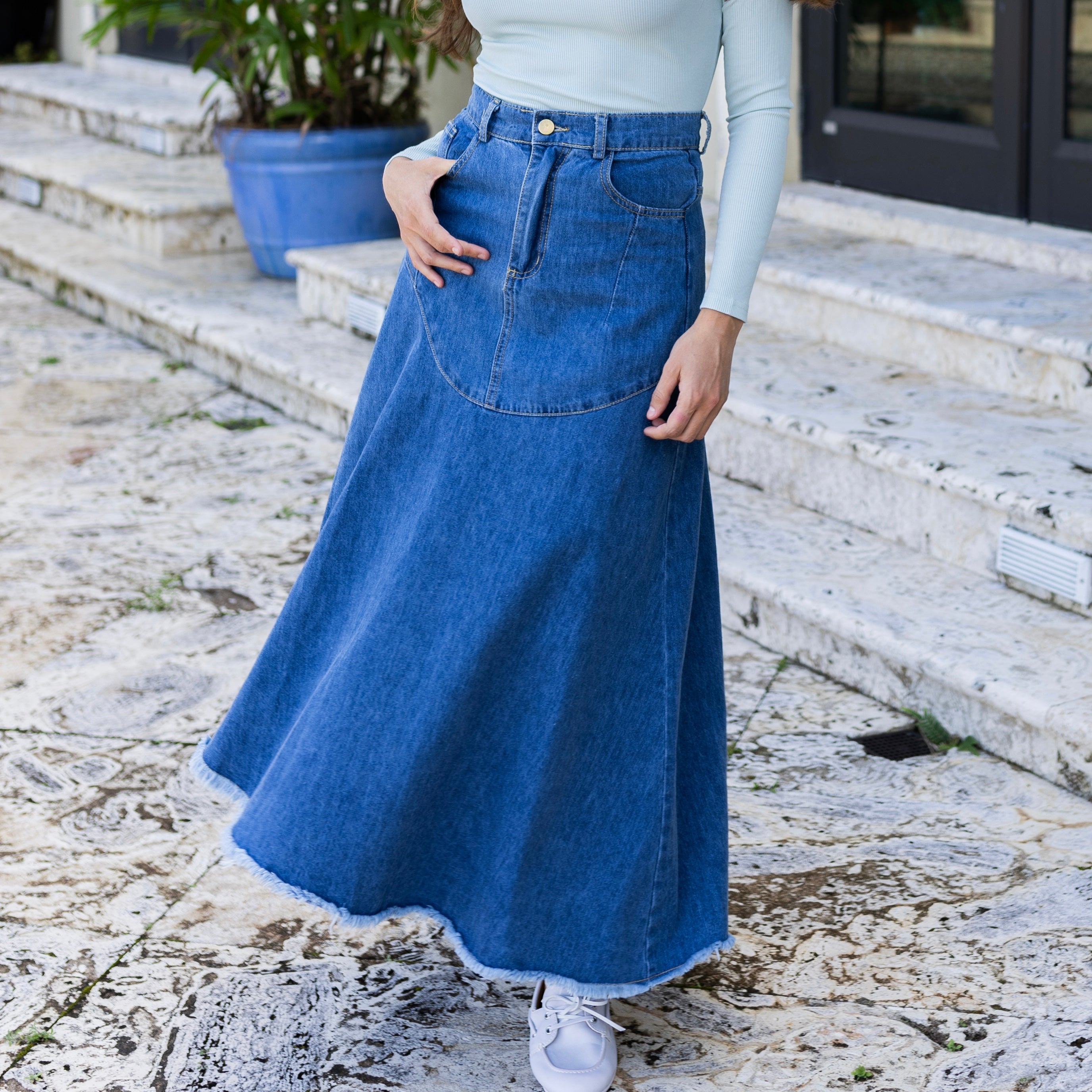 Lily Denim Skirt | Blue [Final Sale] – C'Moi