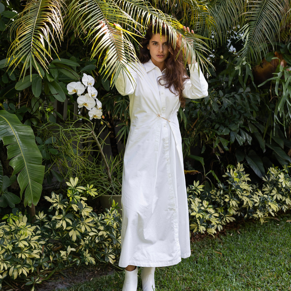 Overlay Pin Dress | White [Final Sale]