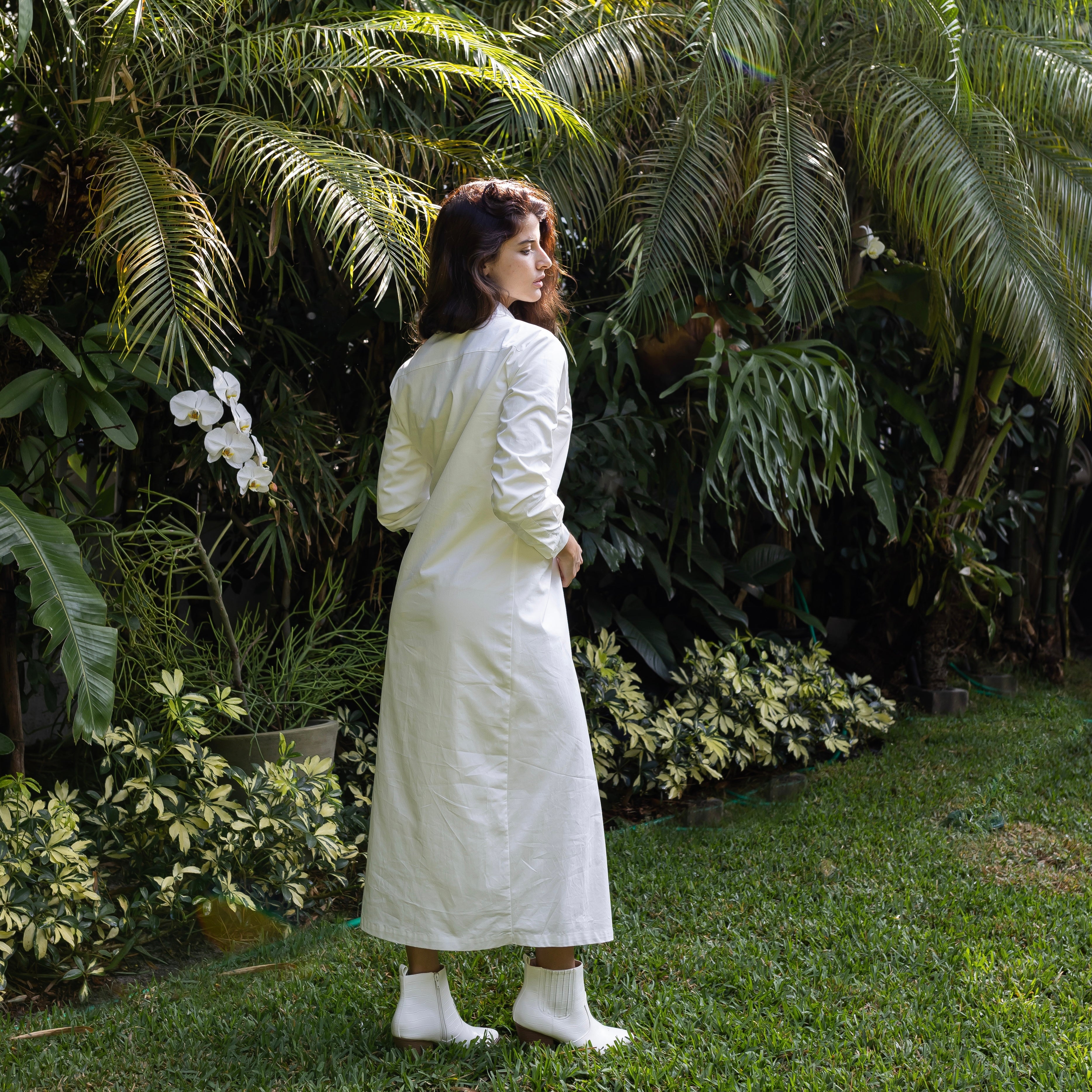 Overlay Pin Dress | White [Final Sale]