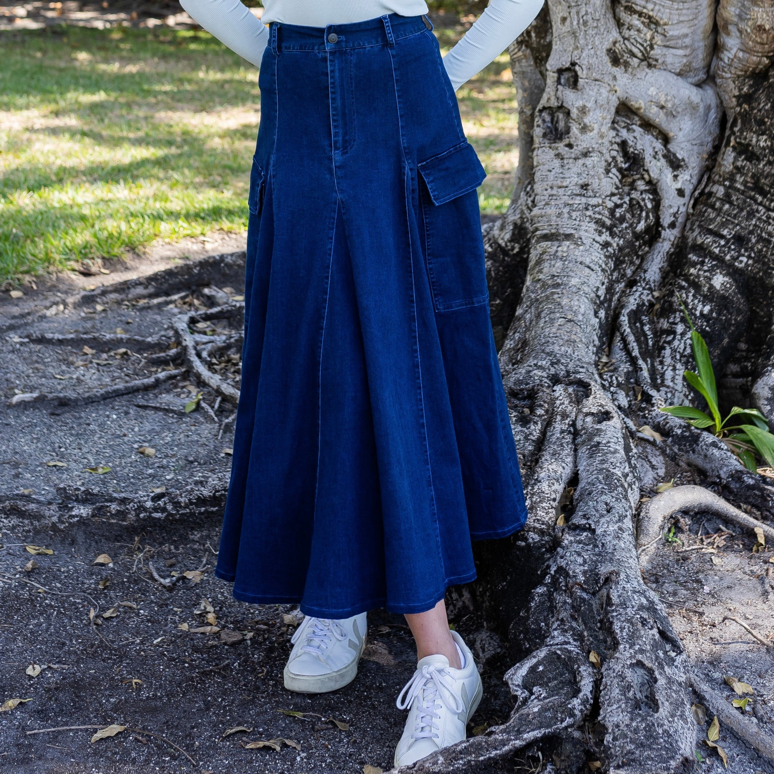 Cargo Denim Skirt | Blue [Final Sale]