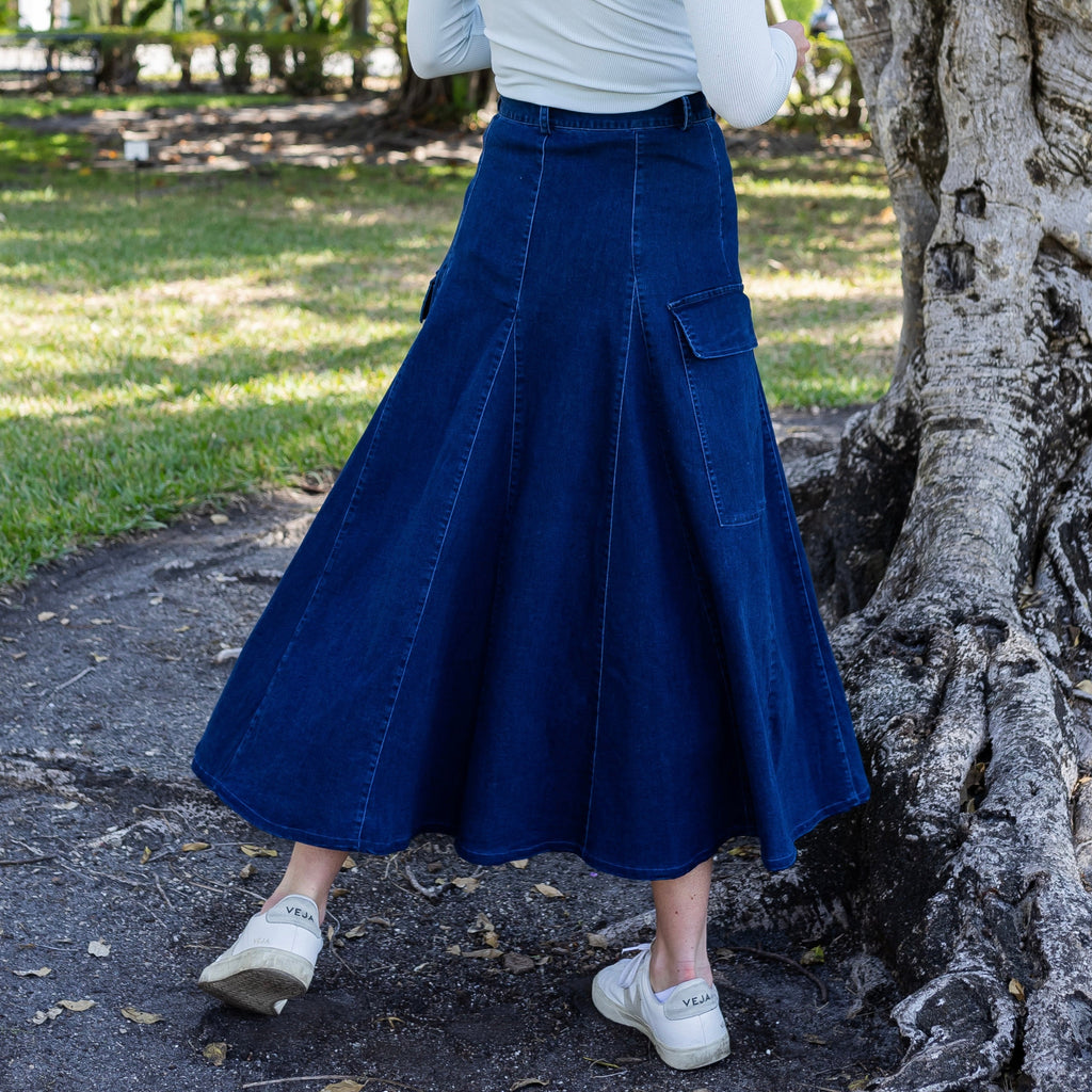 Cargo Denim Skirt | Blue [Final Sale]