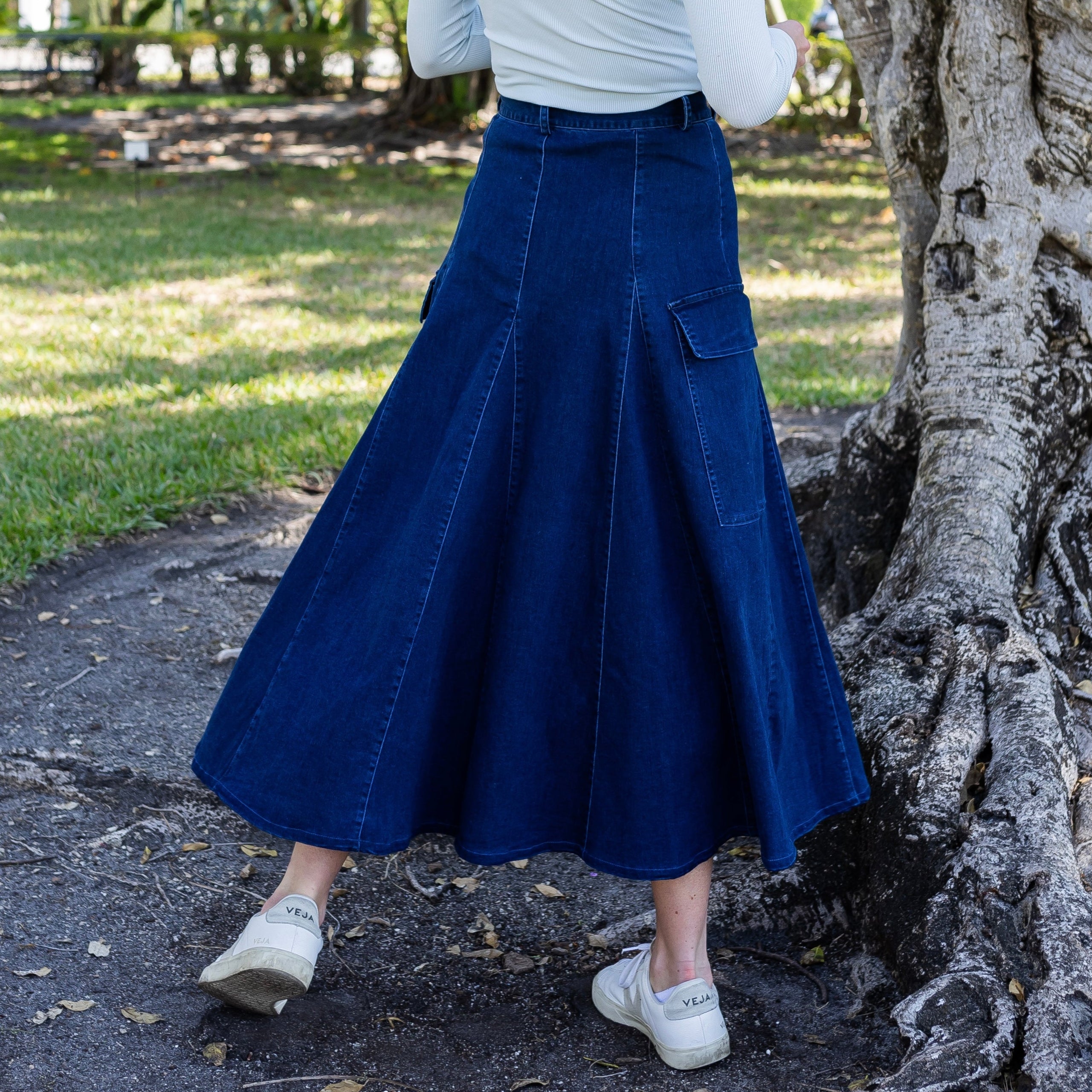 Cargo Denim Skirt | Blue [Final Sale]