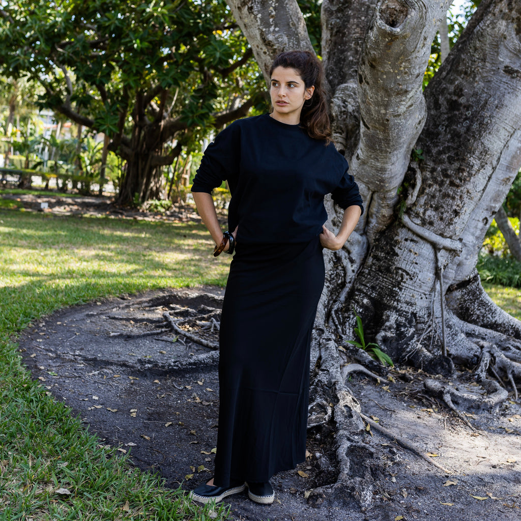 Copper Slip Skirt | Black [Final Sale]