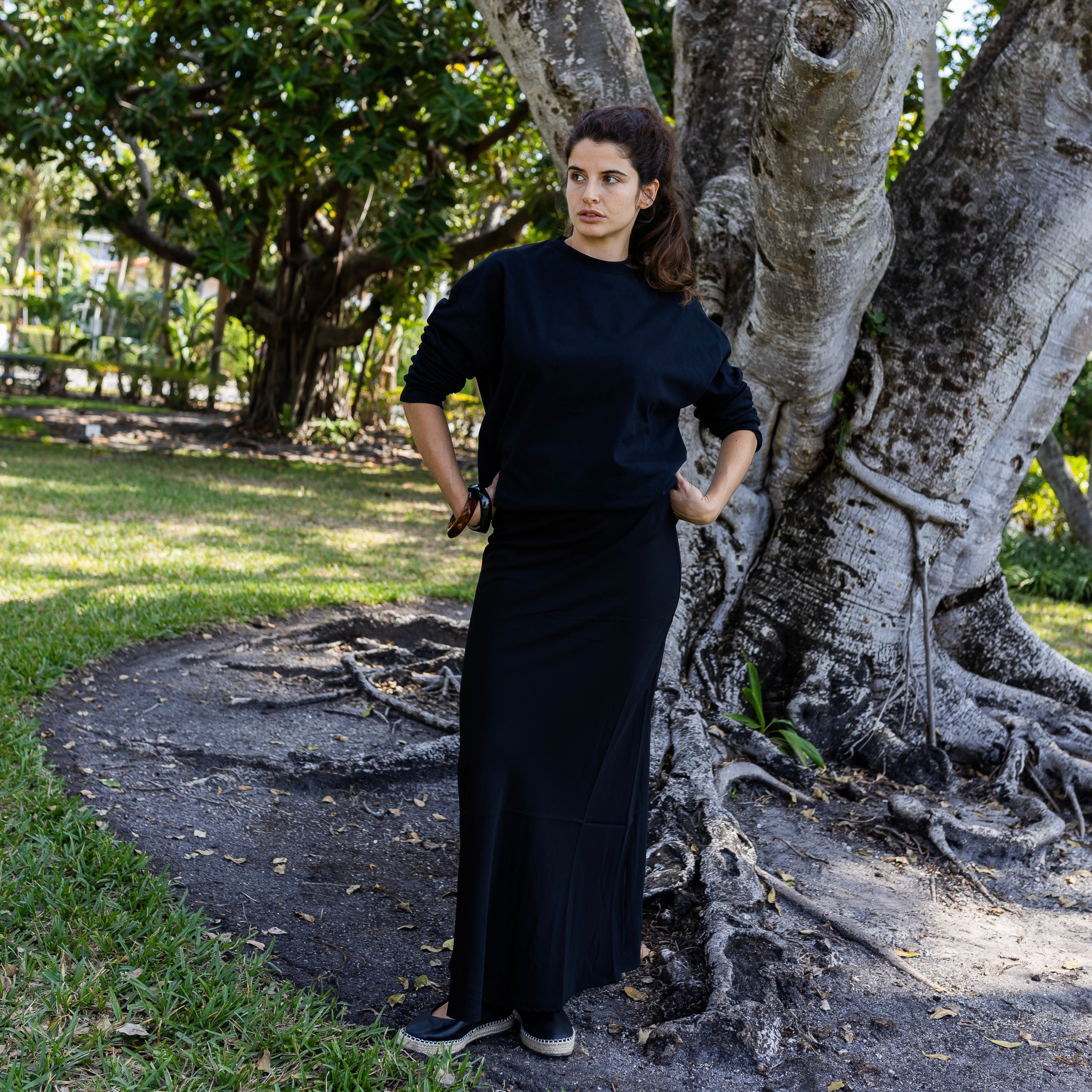 Copper Slip Skirt | Black [Final Sale]