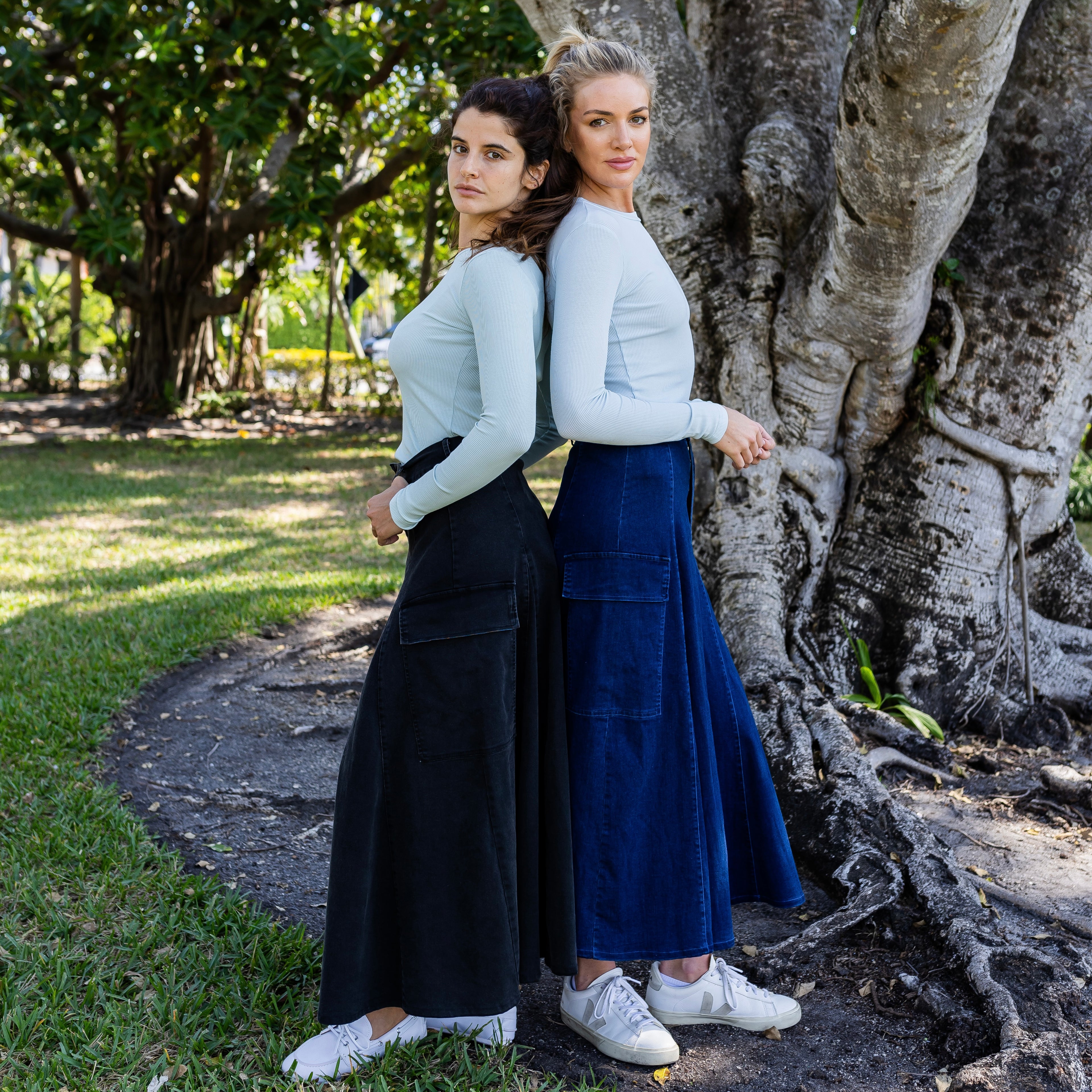 Cargo Denim Skirt | Black [Final Sale]