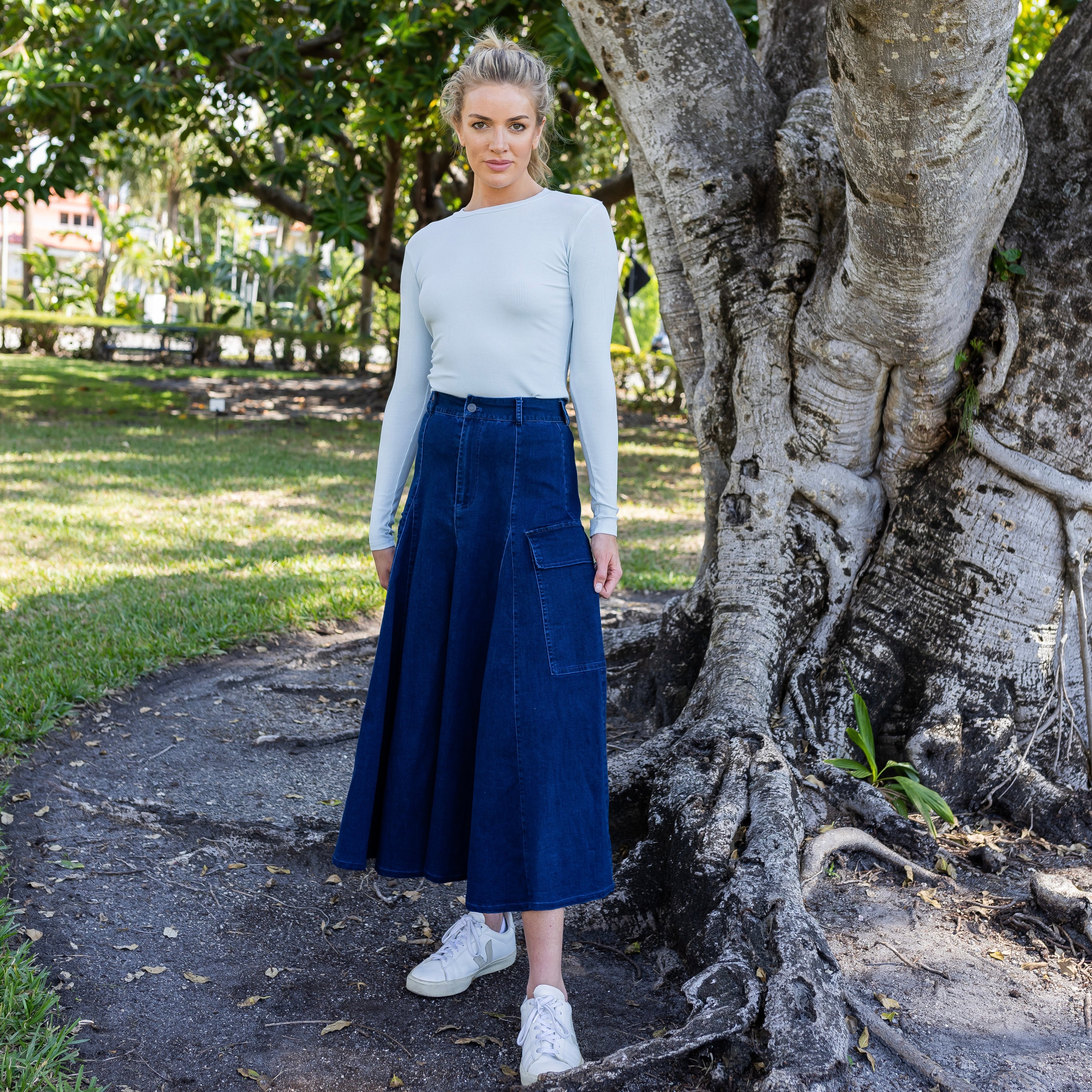 Cargo Denim Skirt | Blue [Final Sale]