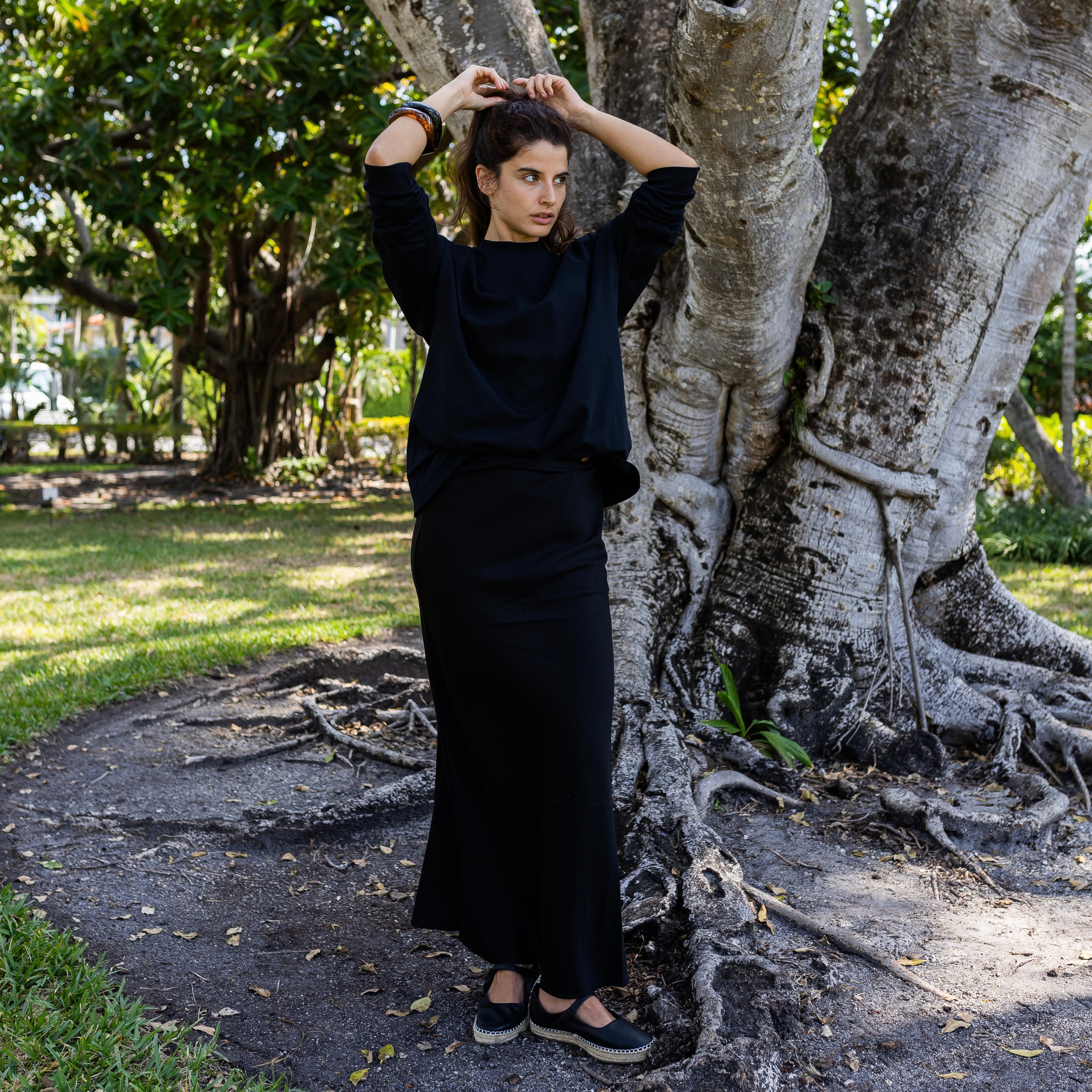 Copper Slip Skirt | Black [Final Sale]