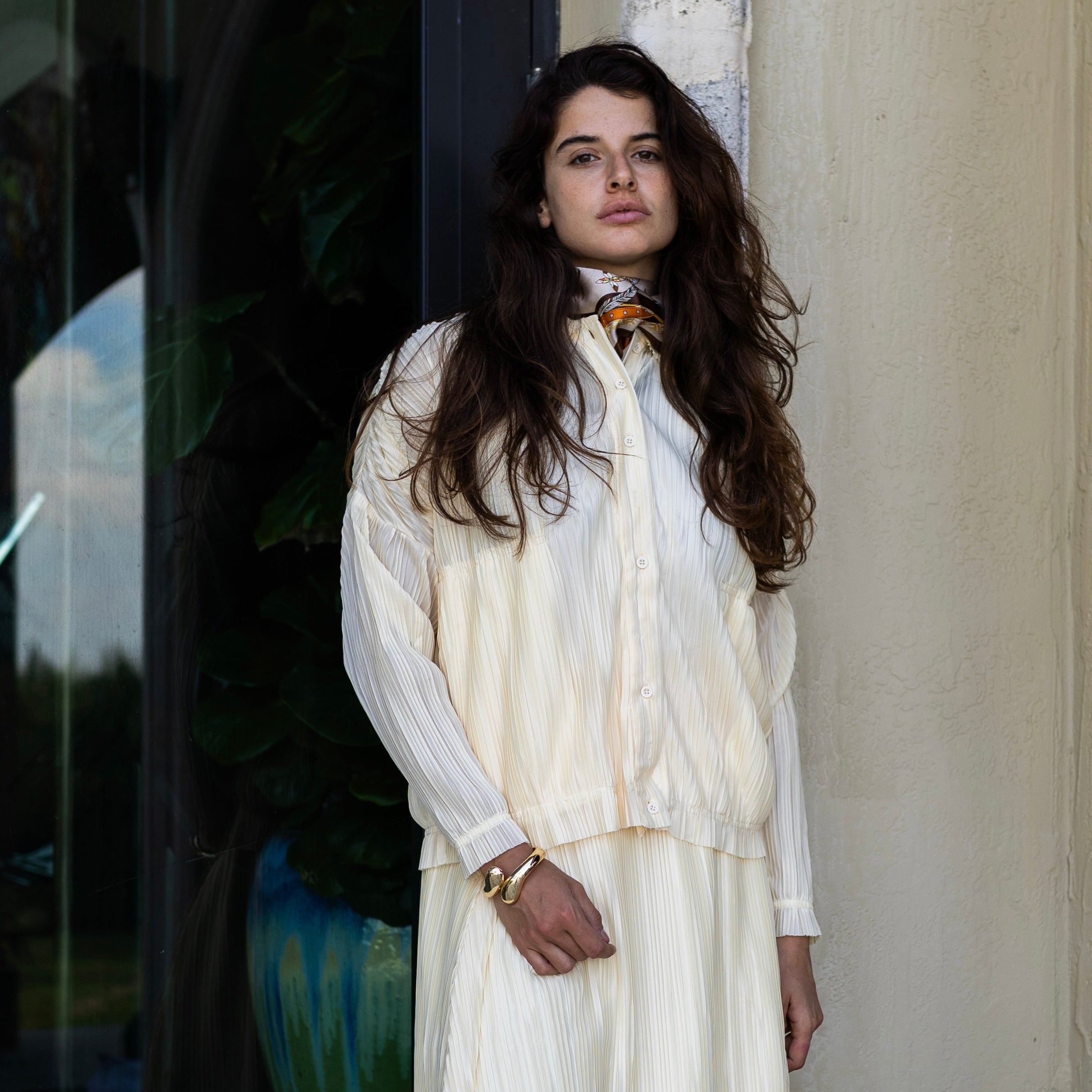 Plisse Blouse | Cream [Final Sale]