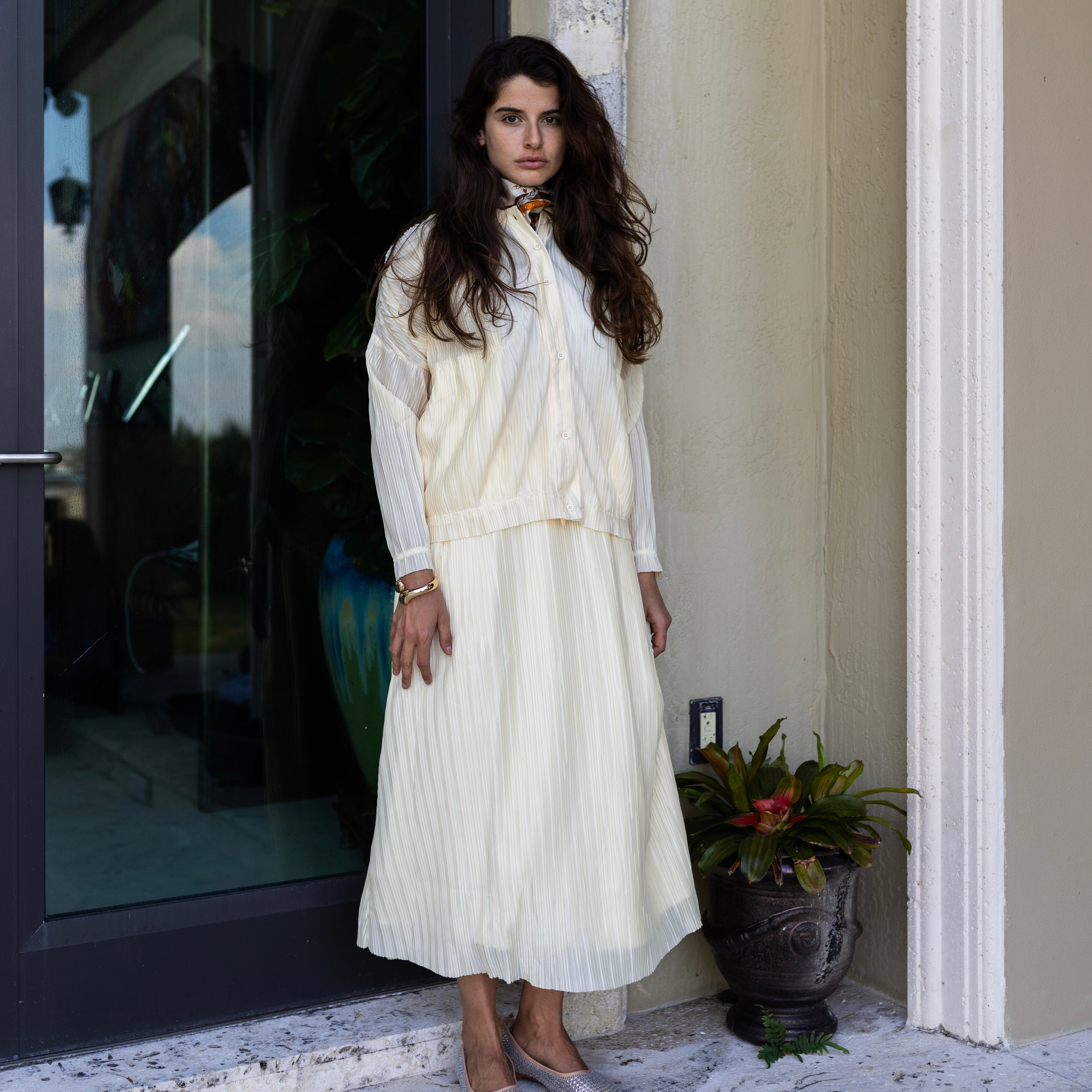 Plisse Skirt | Cream [Final Sale]