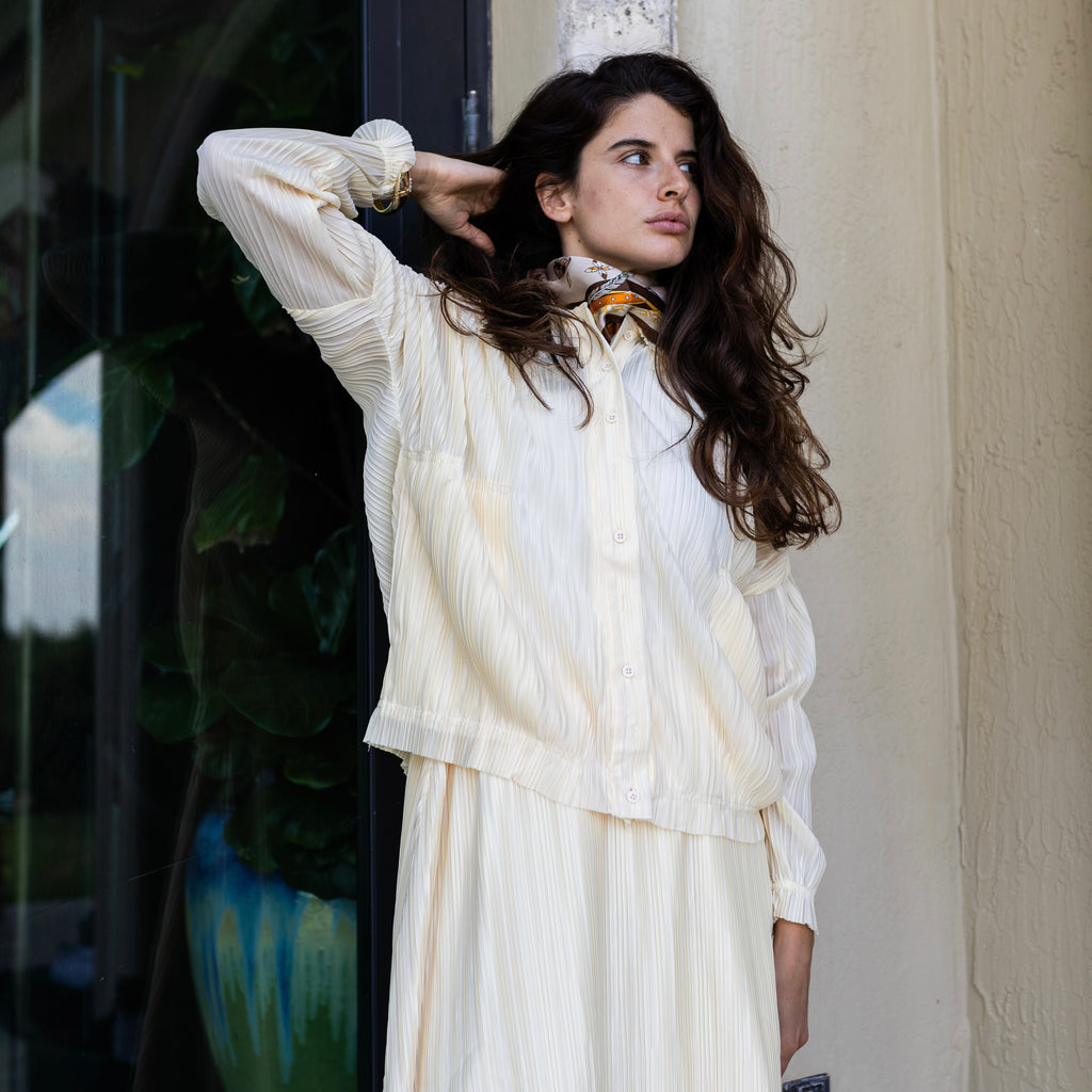Plisse Blouse | Cream [Final Sale]