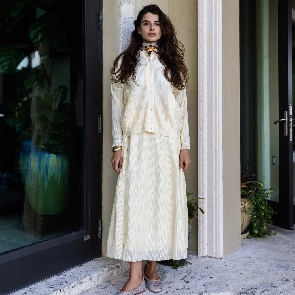 Plisse Blouse | Cream [Final Sale]