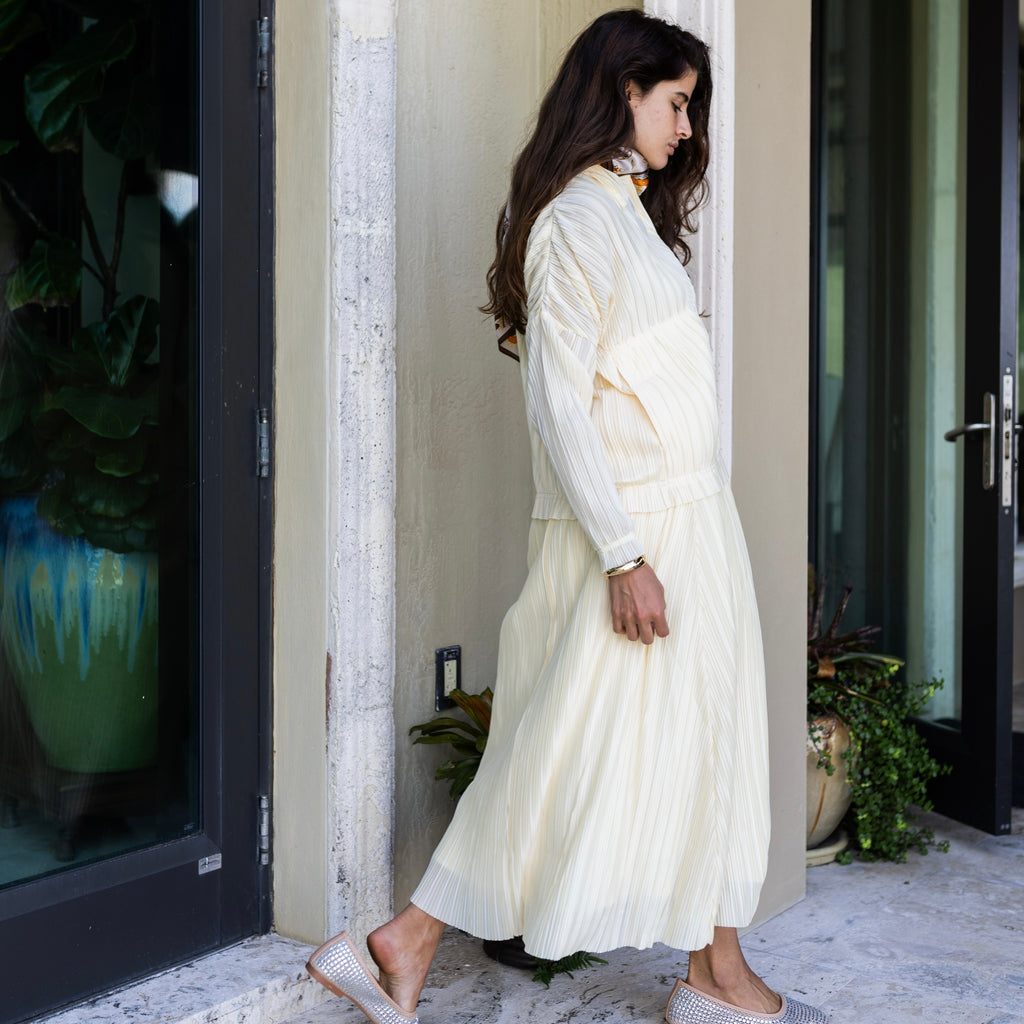 Plisse Blouse | Cream [Final Sale]