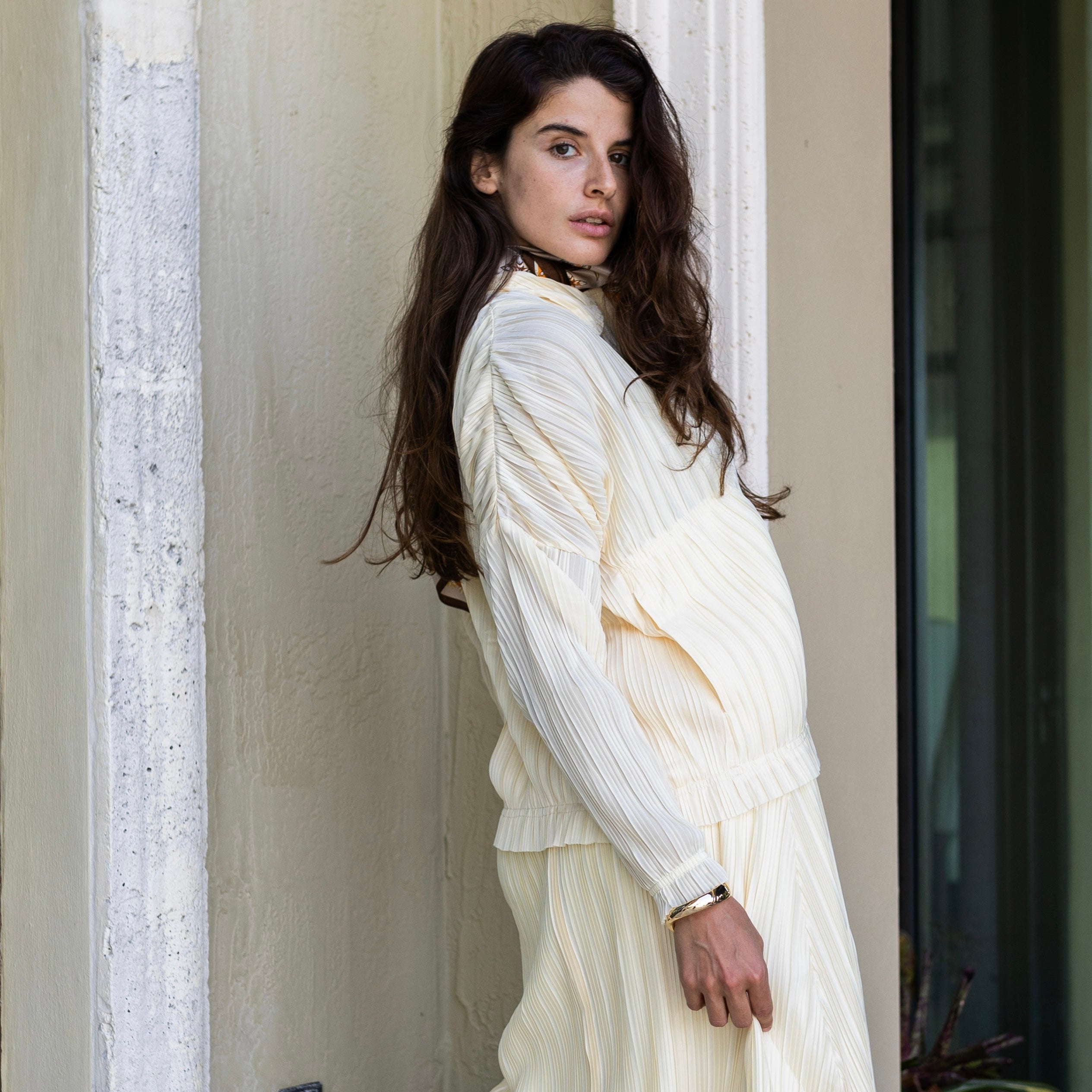 Plisse Blouse | Cream [Final Sale]