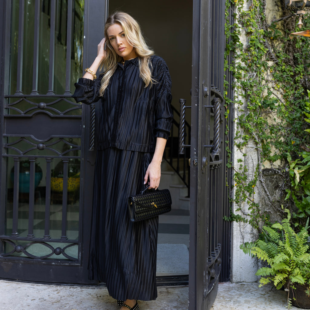 Plisse Blouse | Black [Final Sale]