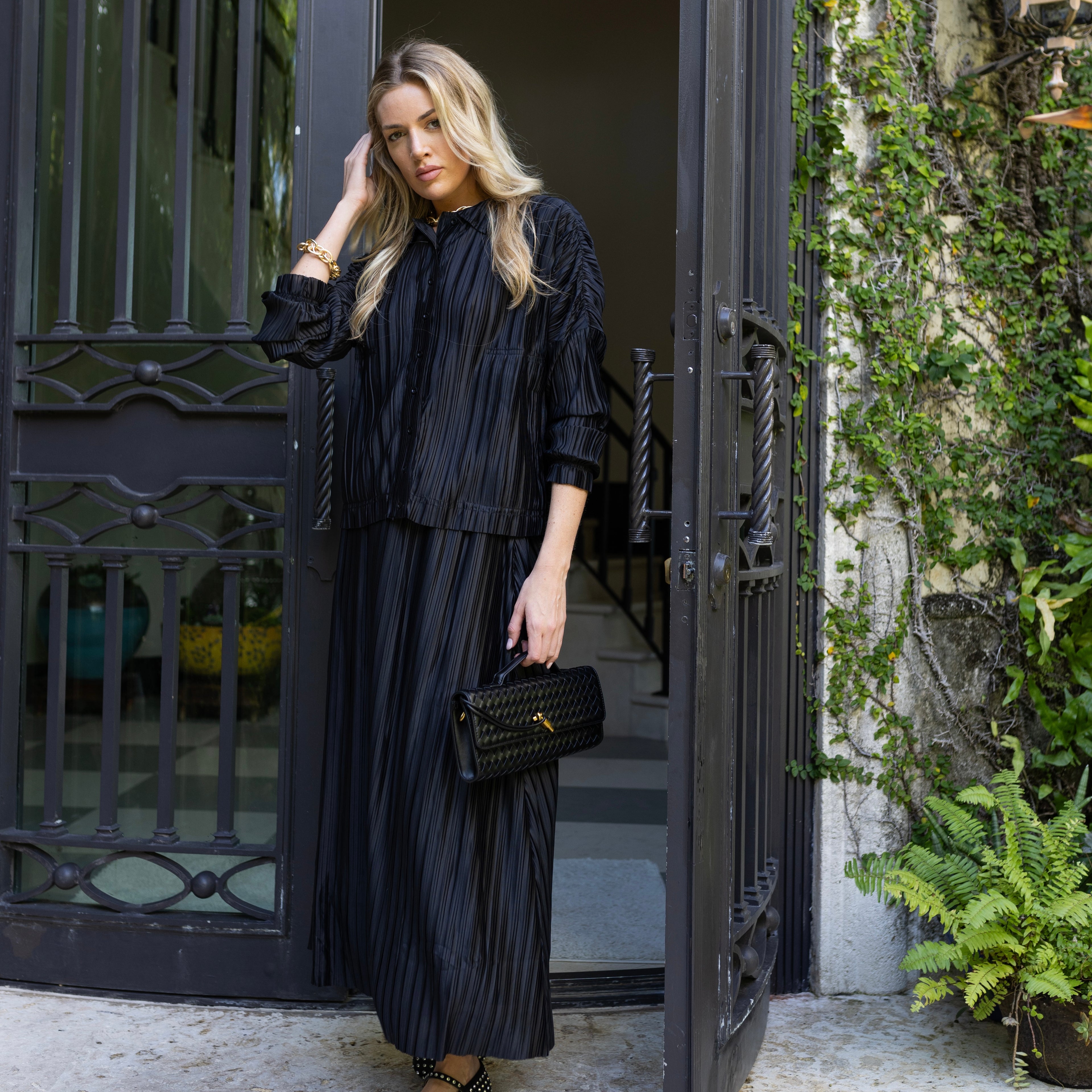 Plisse Blouse | Black [Final Sale]