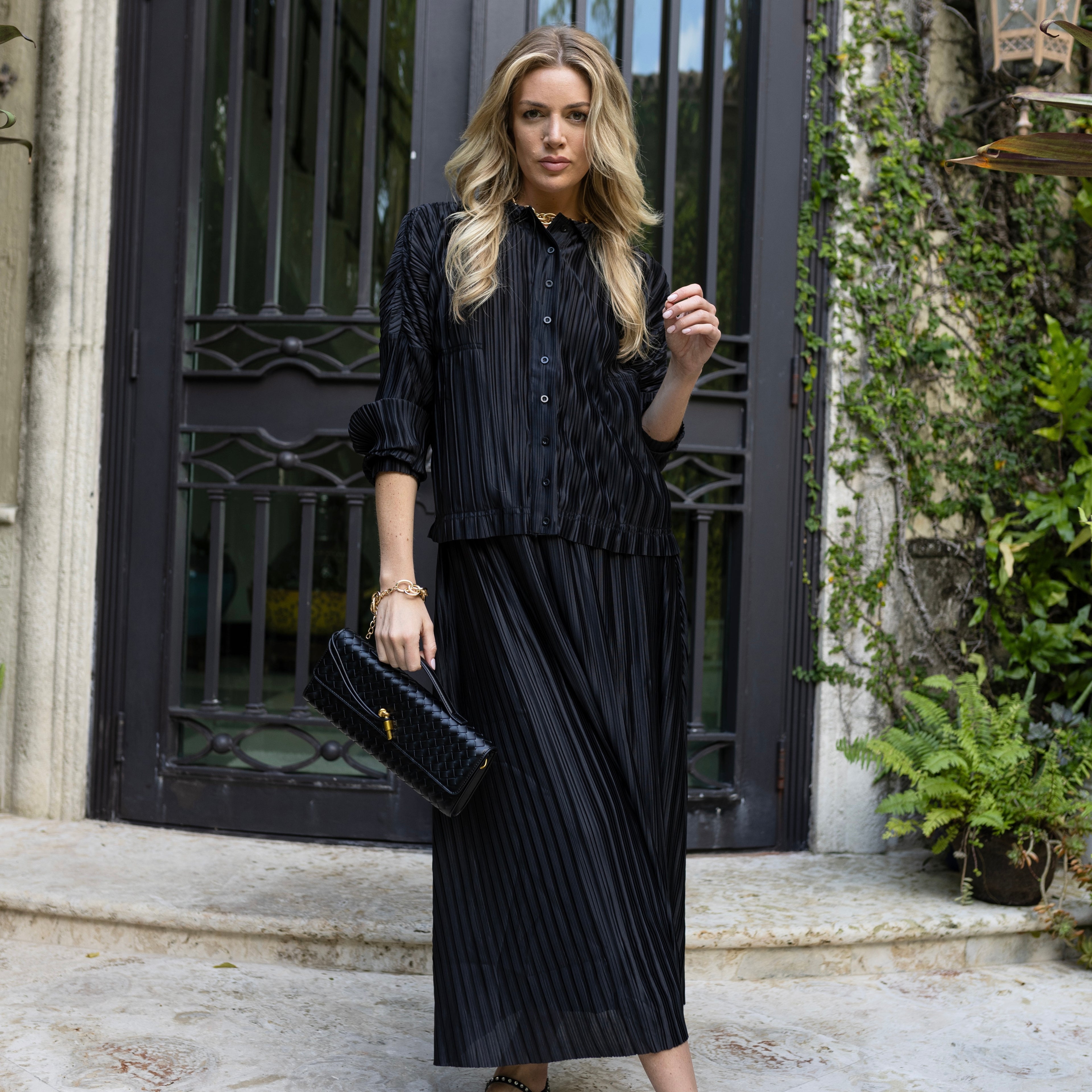 Plisse Blouse | Black [Final Sale]