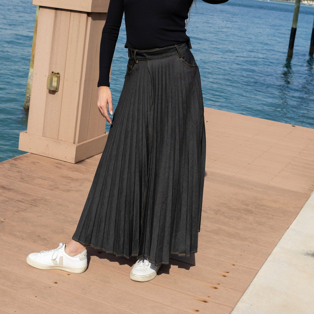 Denim Wrap Skirt | Black [Final Sale]
