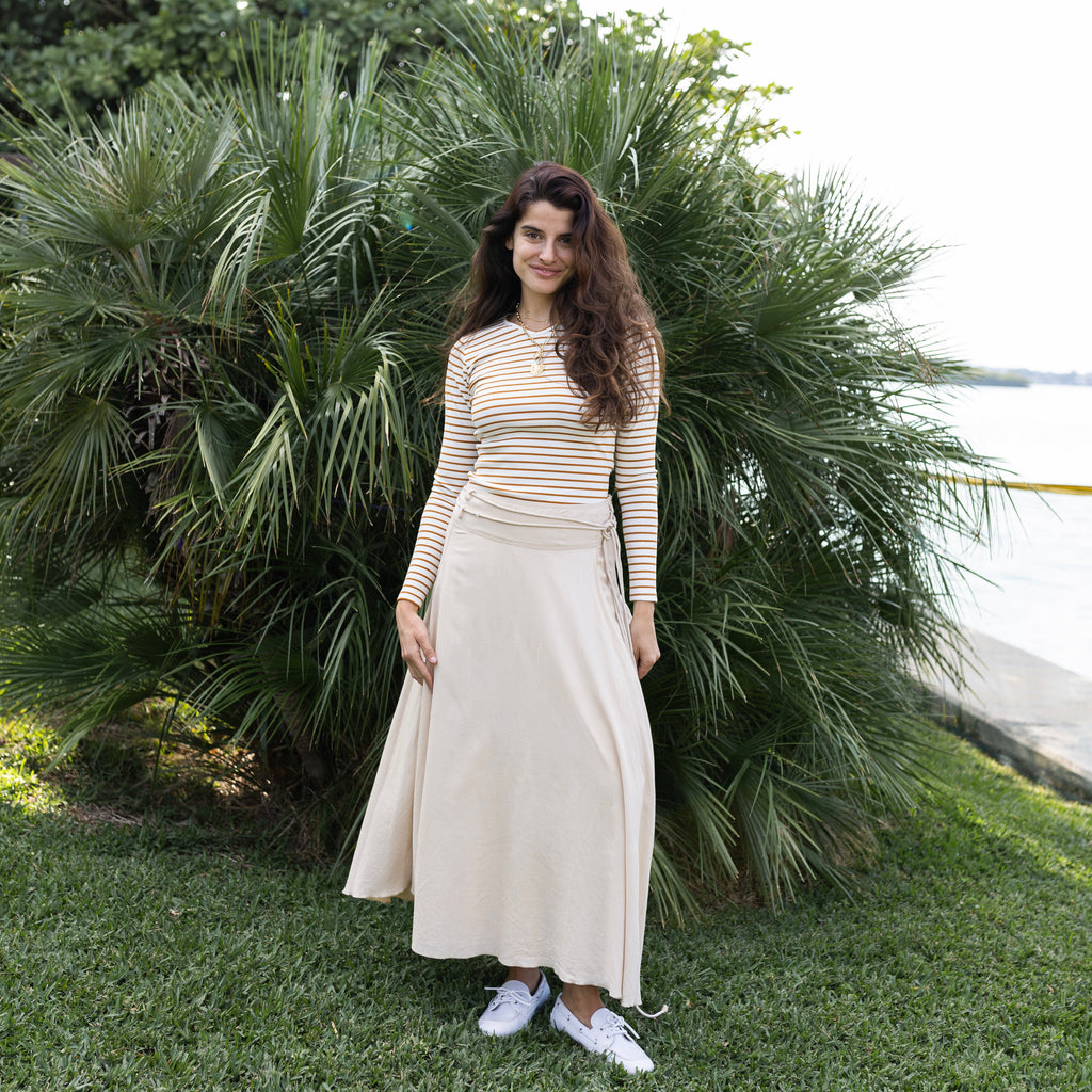 French Linen Skirt | Beige