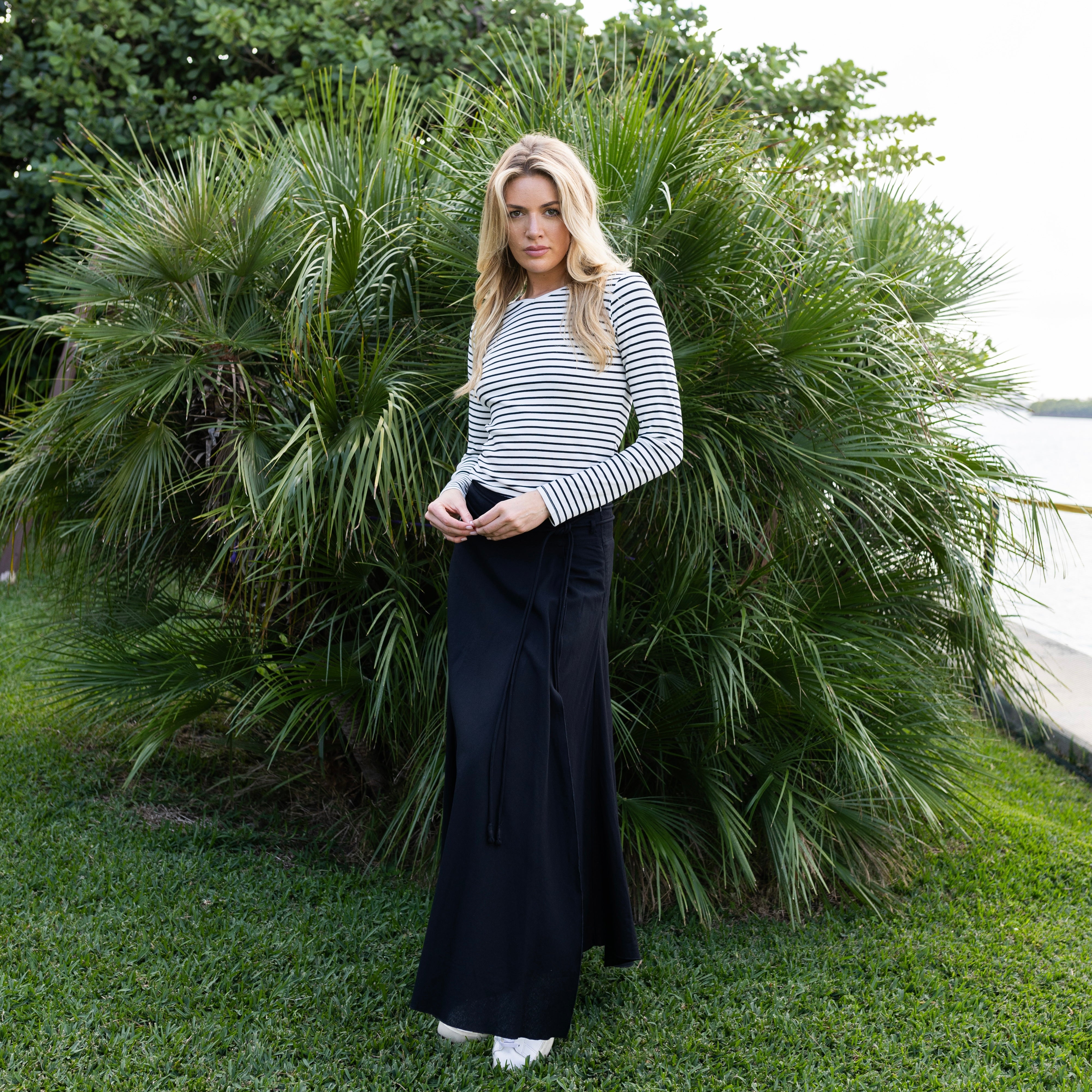 French Linen Skirt | Black – C'Moi