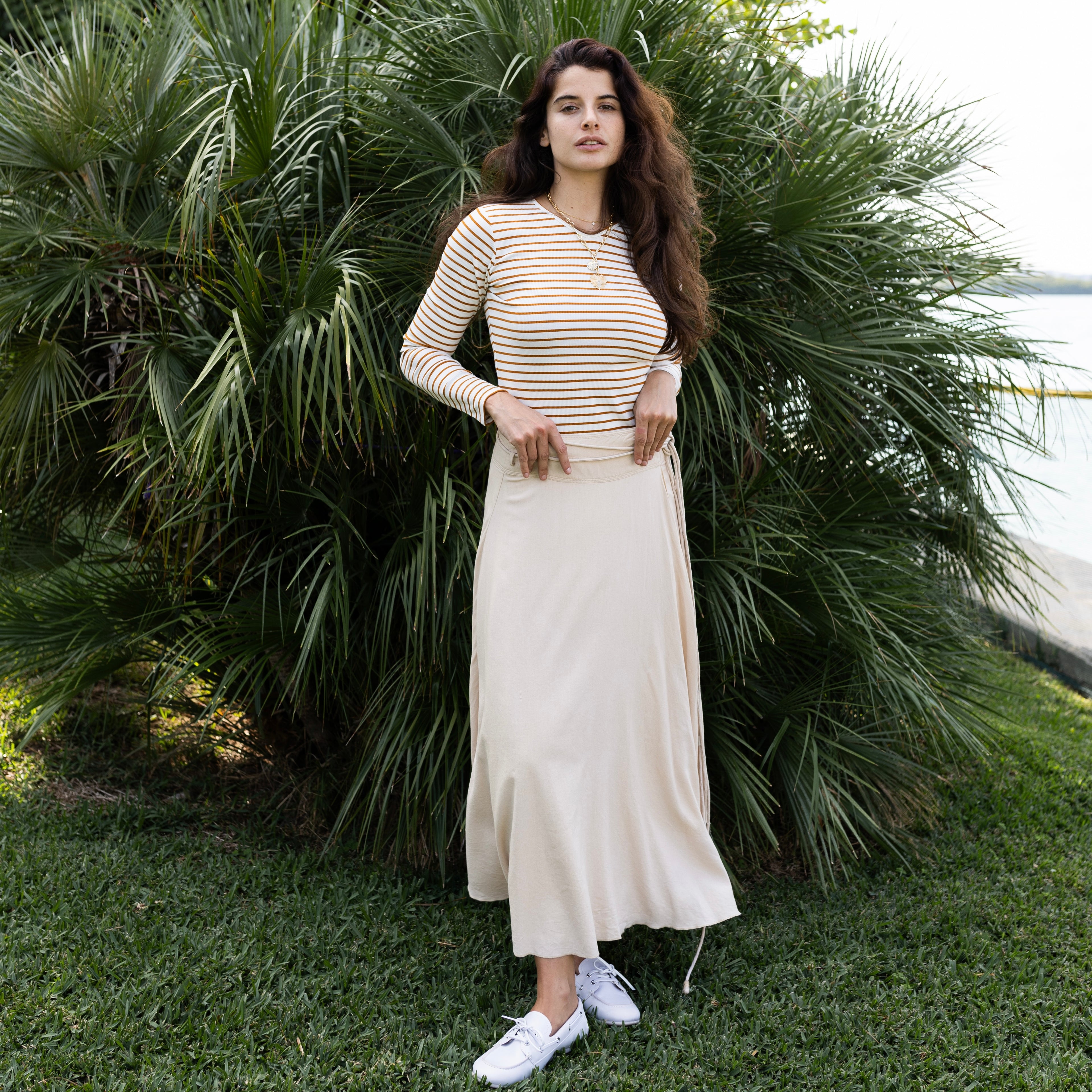 French Linen Skirt | Beige [Final Sale]