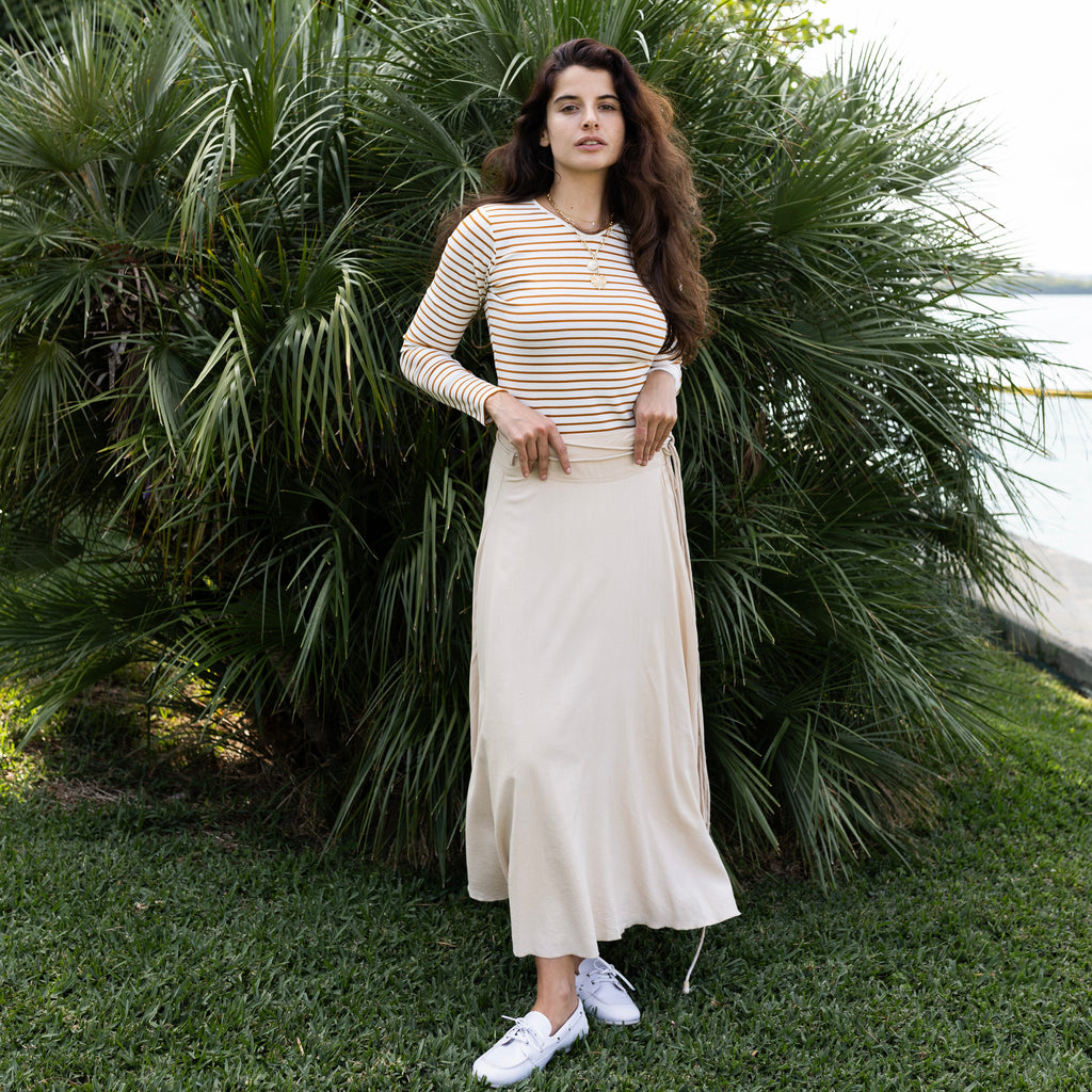 French Linen Skirt | Beige