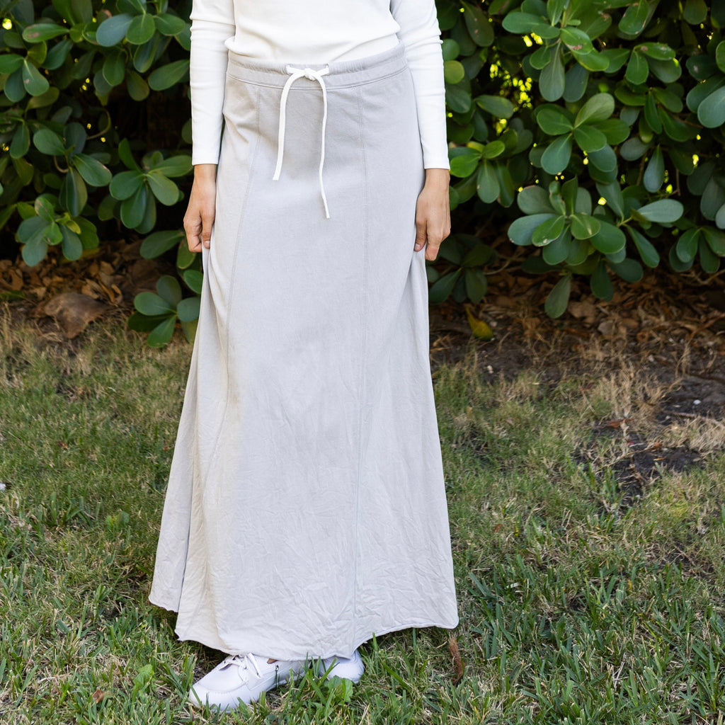 Drawstring Maxi Skirt| Gray