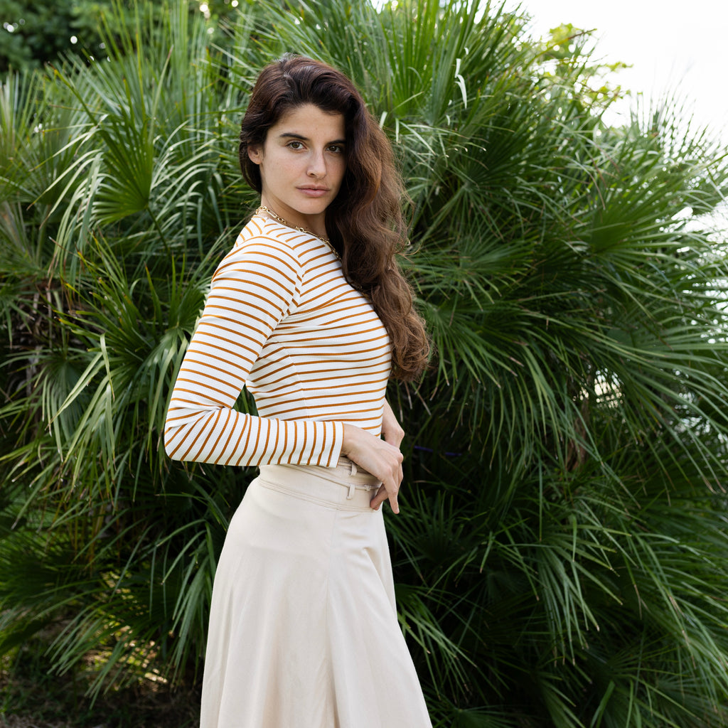 French Linen Skirt | Beige