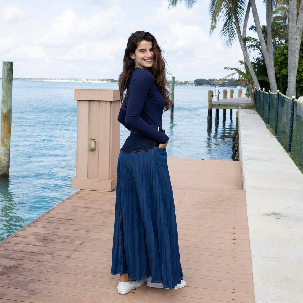 Denim Wrap Skirt | Blue [Final Sale]
