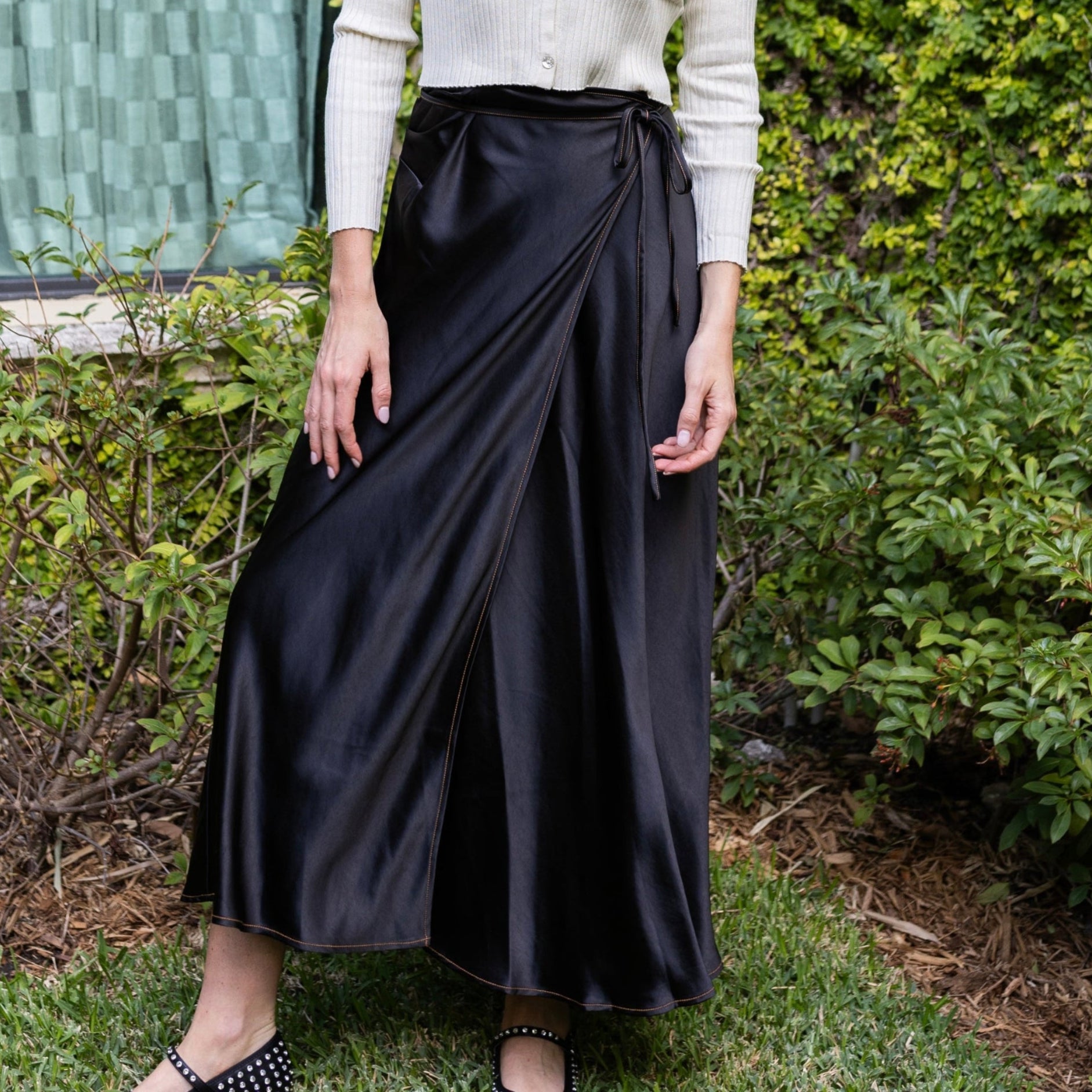 Jupe Satin Skirt | Black [Final Sale] – C'Moi