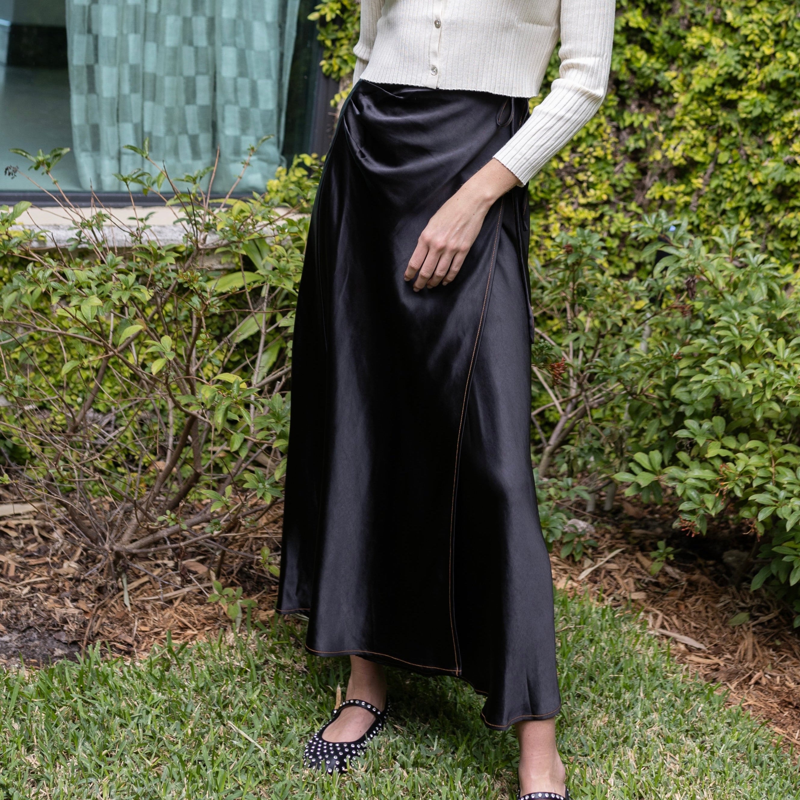 Jupe Satin Skirt | Black [Final Sale] – C'Moi