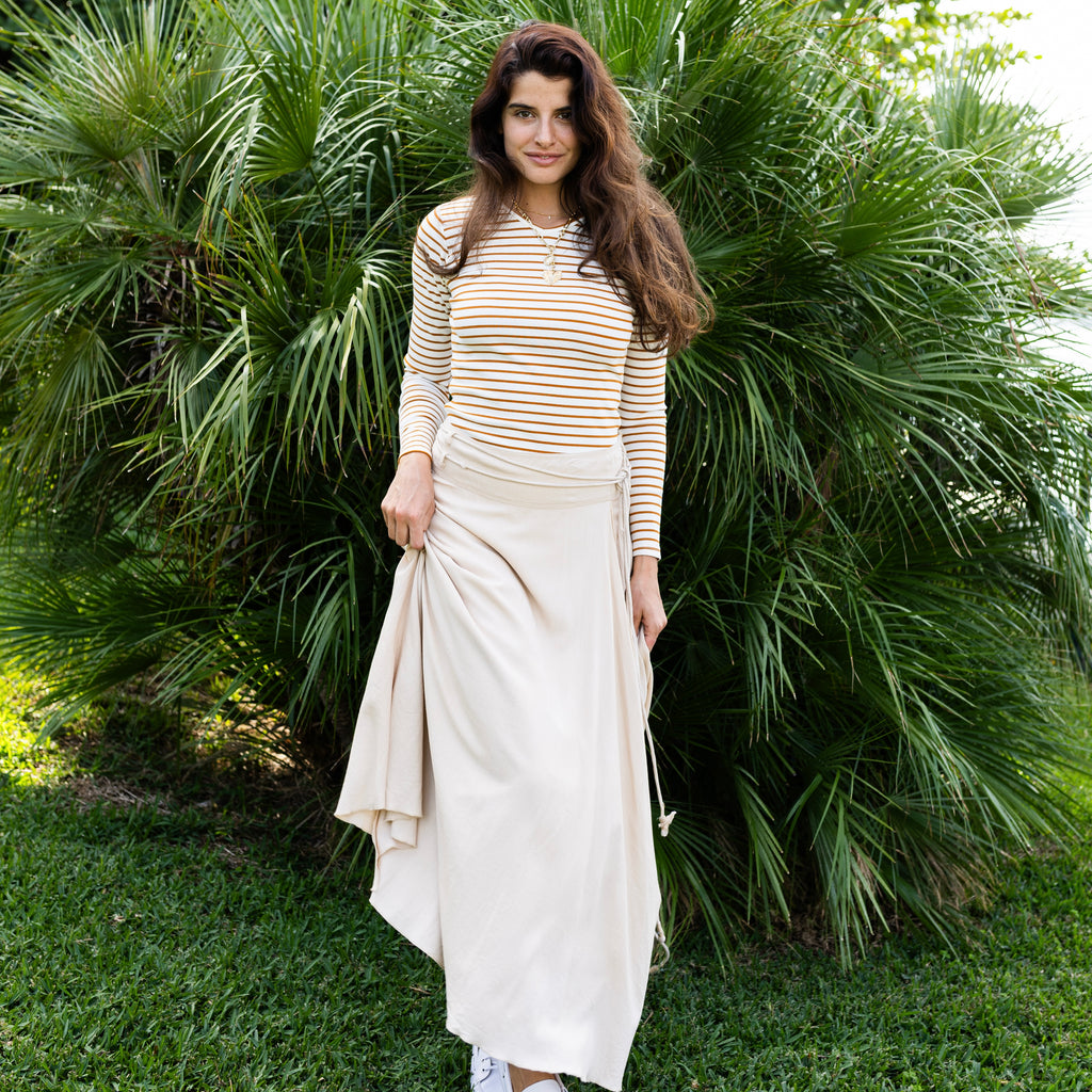 French Linen Skirt | Beige