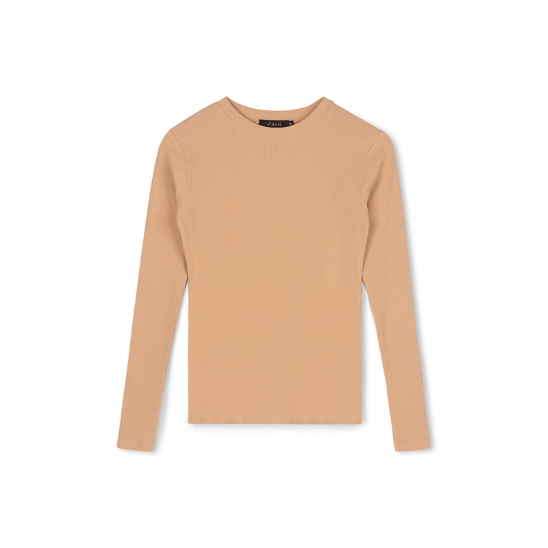 Ribbed Crewneck Tee | Oatmeal