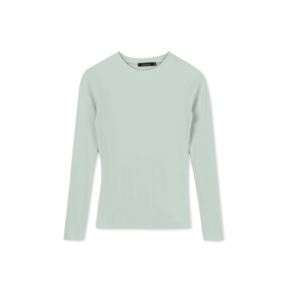 Ribbed Crewneck Tee | seafoam