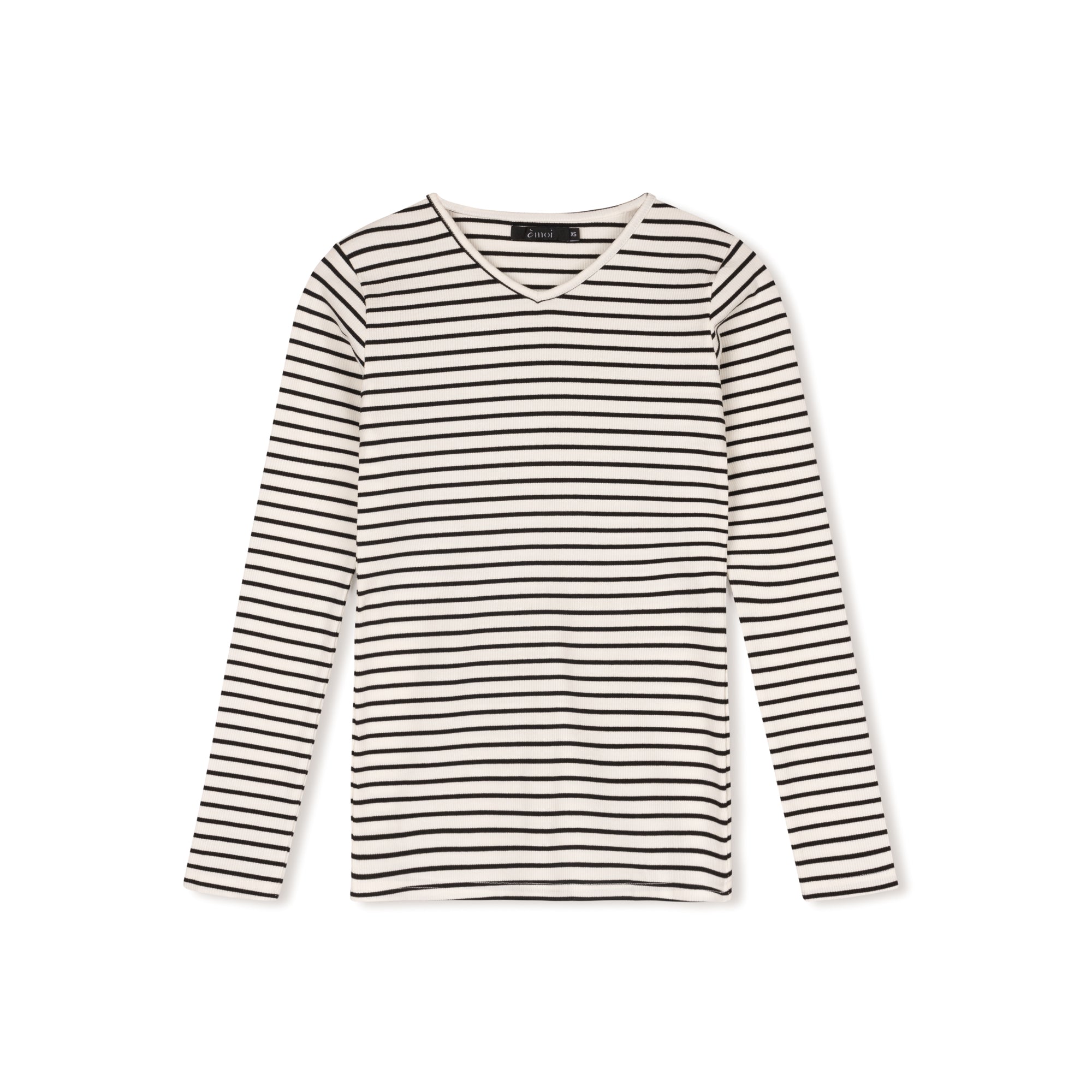 Striped Rib Tee White/Black [Final Sale]