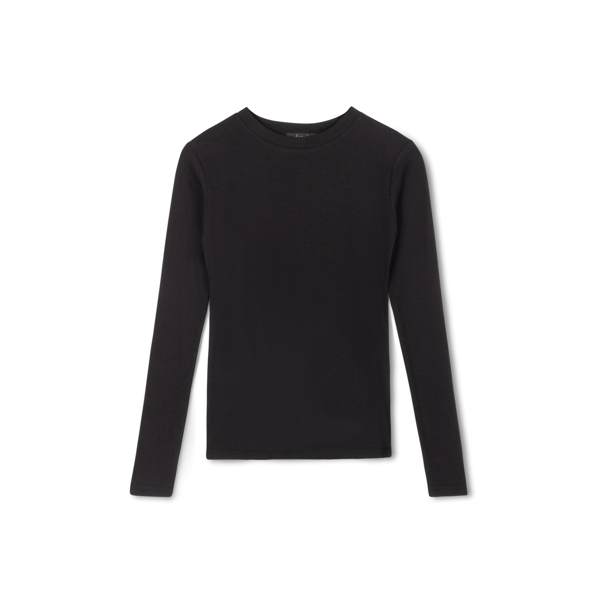 Ribbed Crewneck Tee | Black