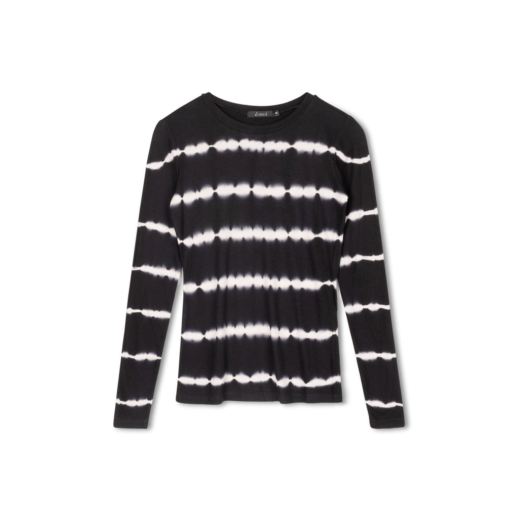 Tie Dye Ribbed Crewneck Tee | Black [Final Sale]