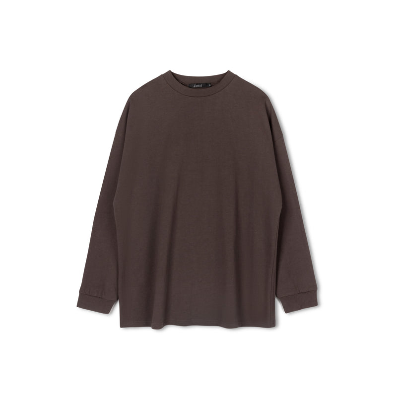 Long Crewneck Tee | Brown