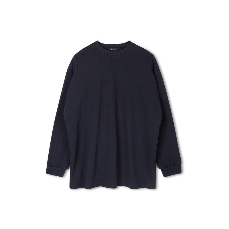 Long Crewneck Tee | Navy