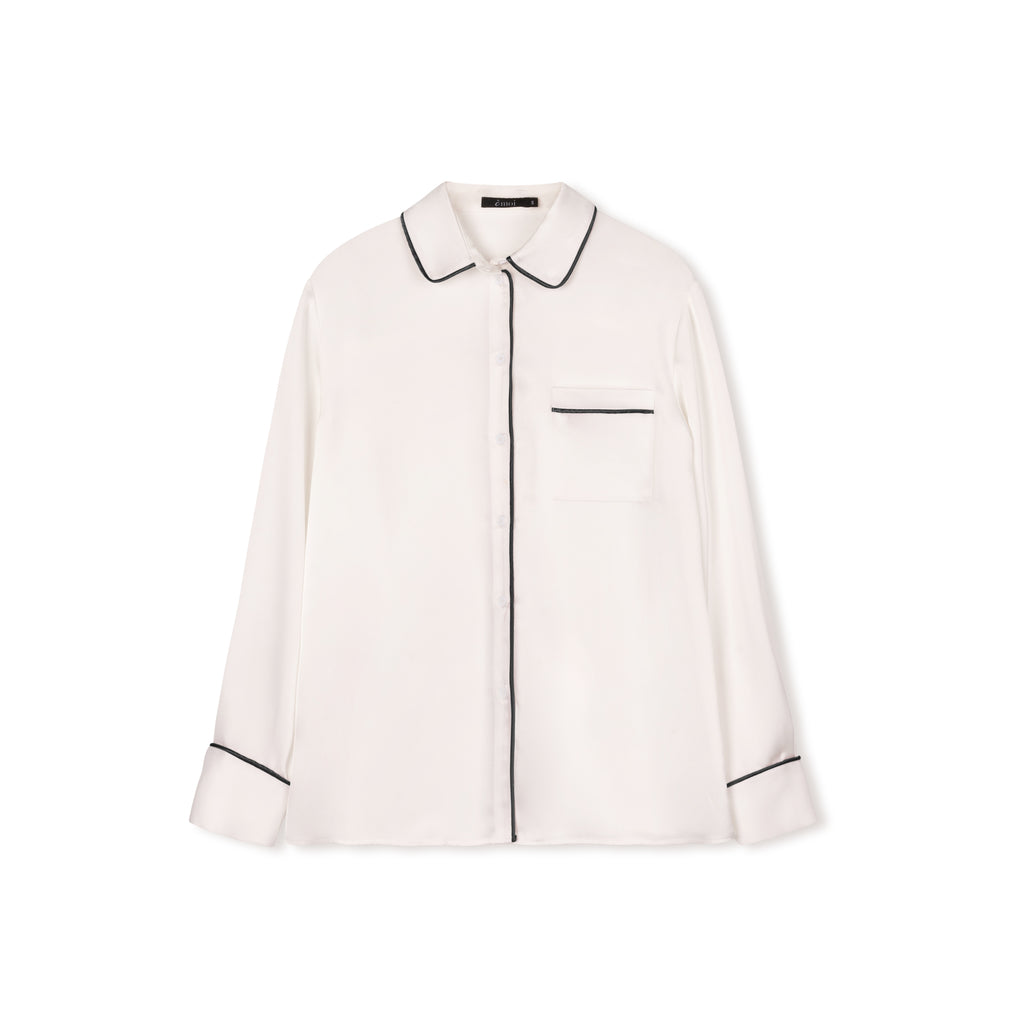 Silk Detailed Blouse | White