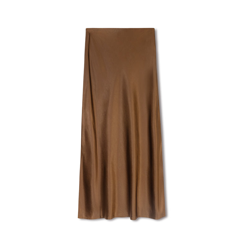 Midi Slip Skirt | Chocolate