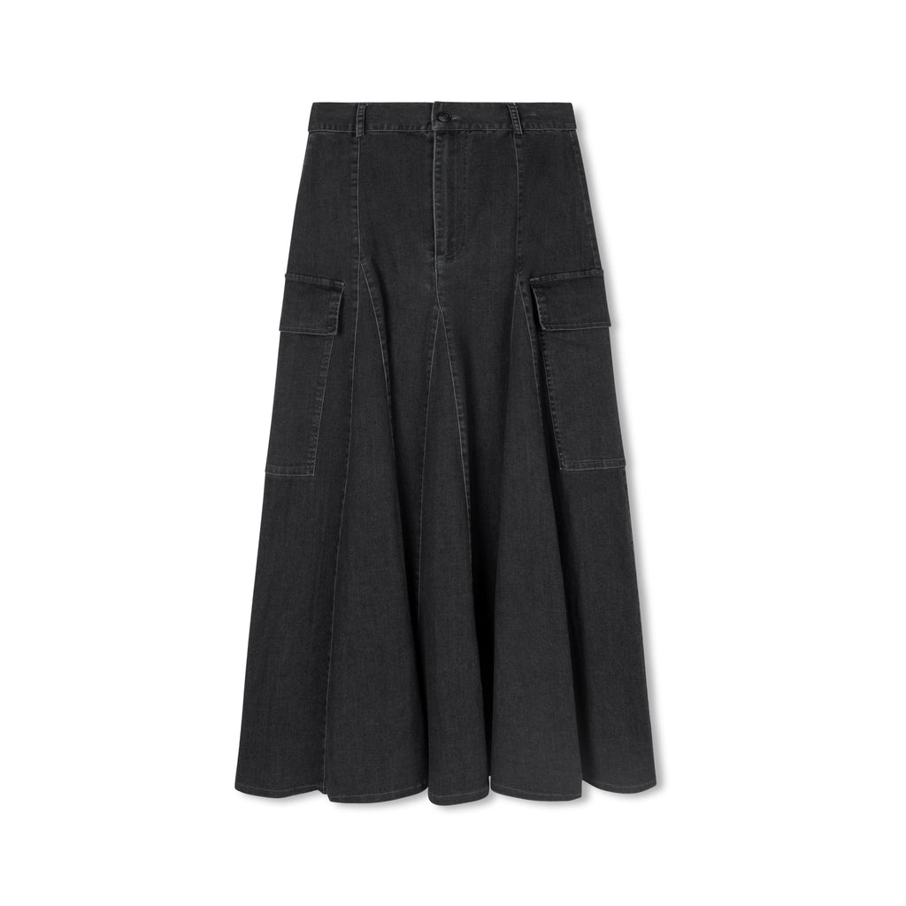 Cargo Denim Skirt | Black [Final Sale]