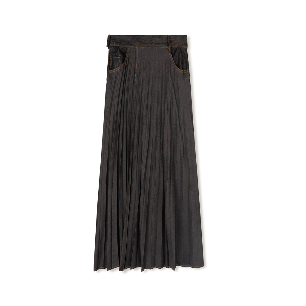 Denim Wrap Skirt | Black