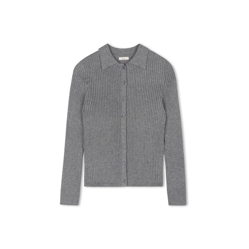 Rae Ribbed Cardigan | Heather Gray