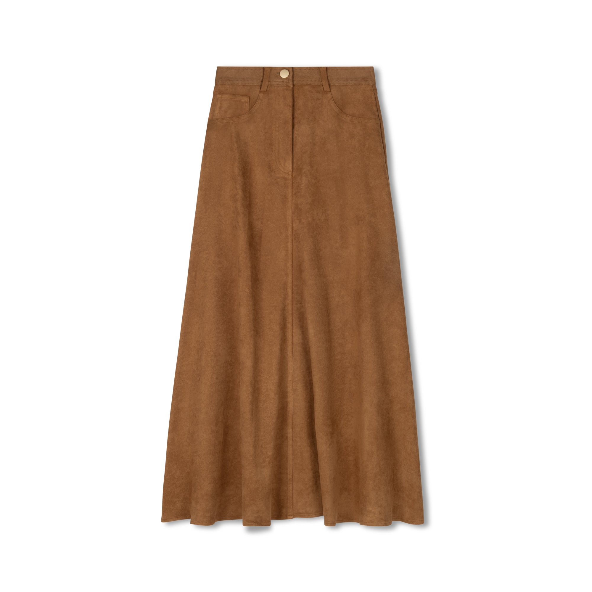 Suede Maxi Skirt | Camel