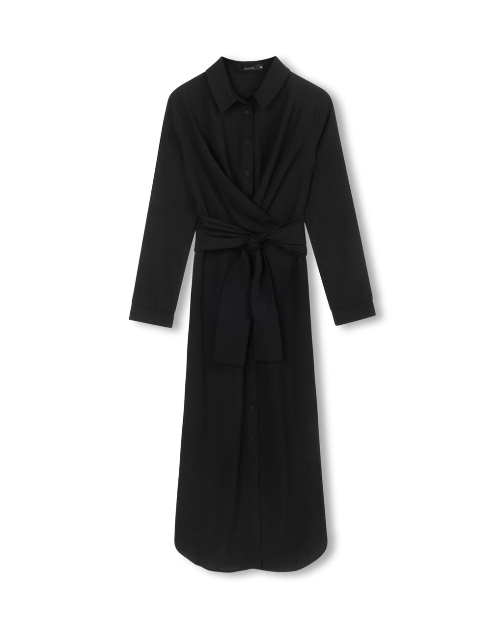 Wrap Front Shirtdress | Black